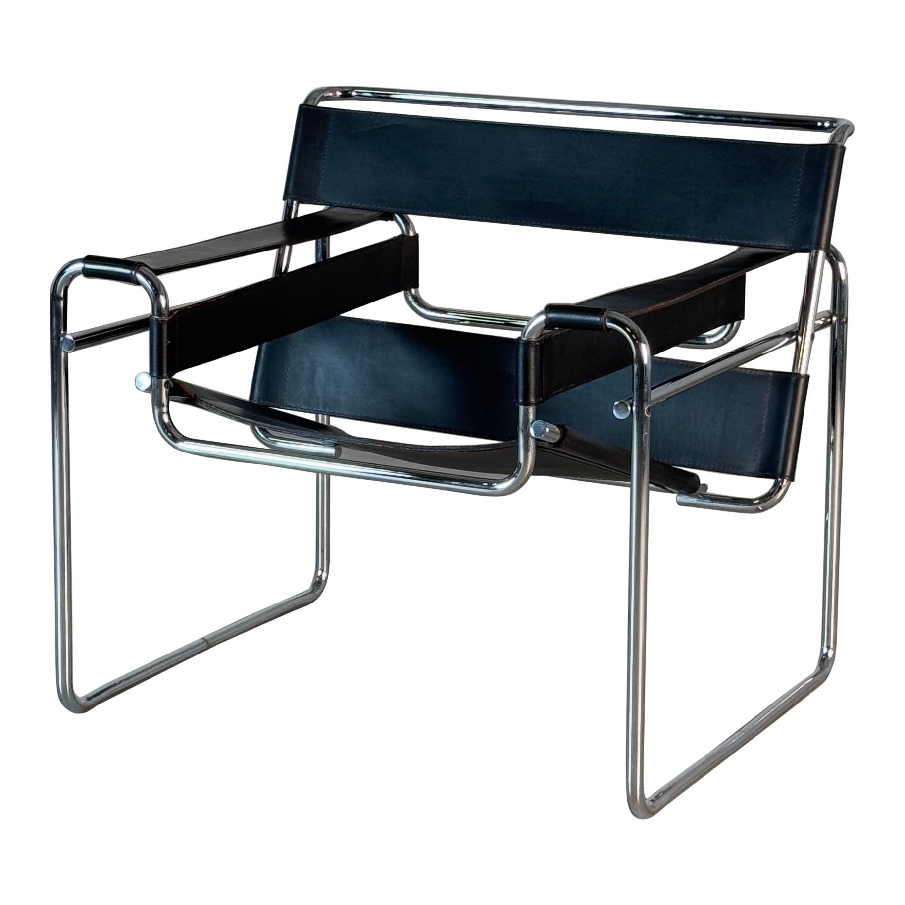 Marcel Breuer Wassily Chair for Gavina, Bauhaus Icon in Leather, 1960s