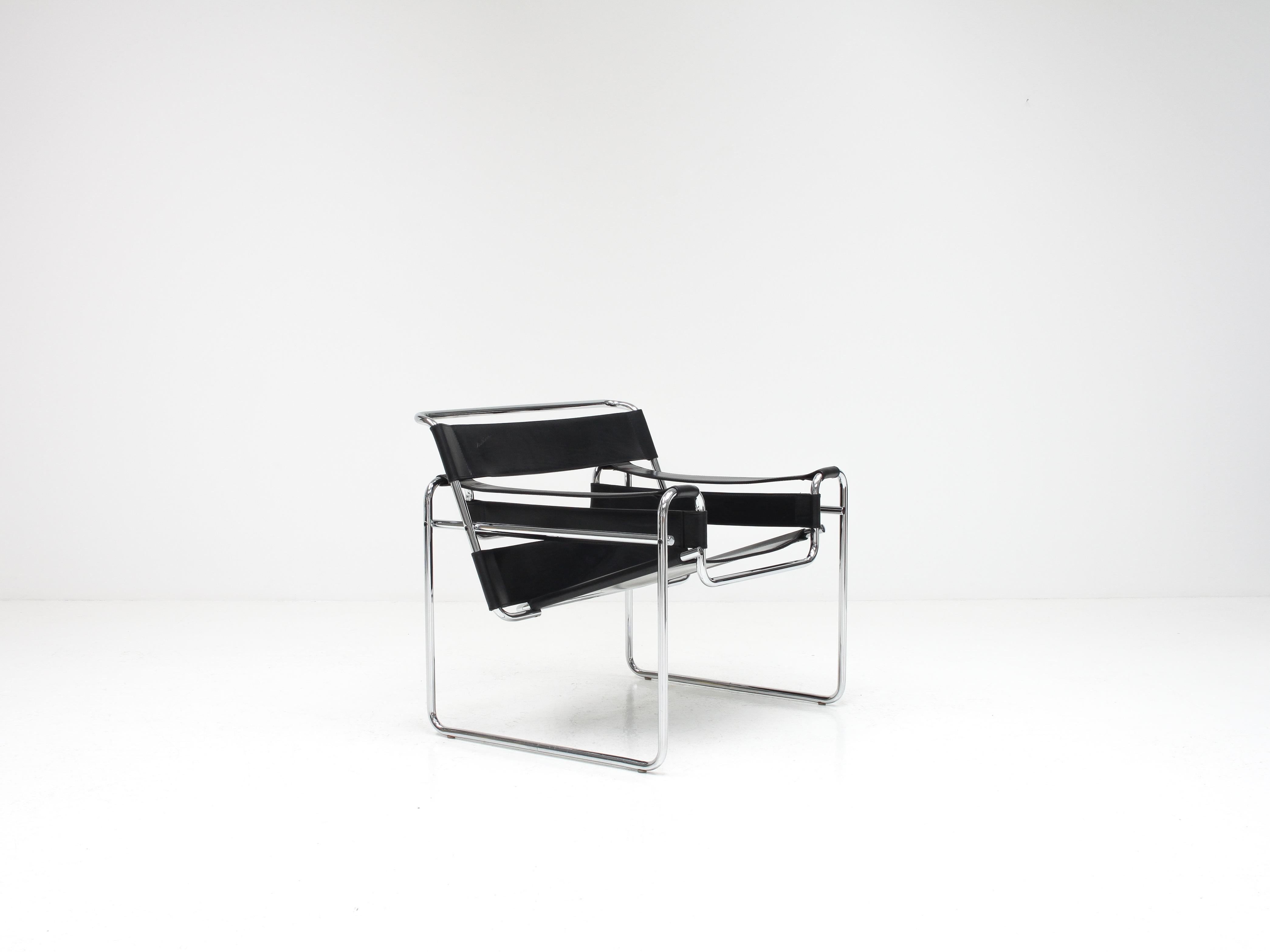 Acier Chaise « Wassily » de Marcel Breuer, Gavina, années 1960, « authentique, estampillée »