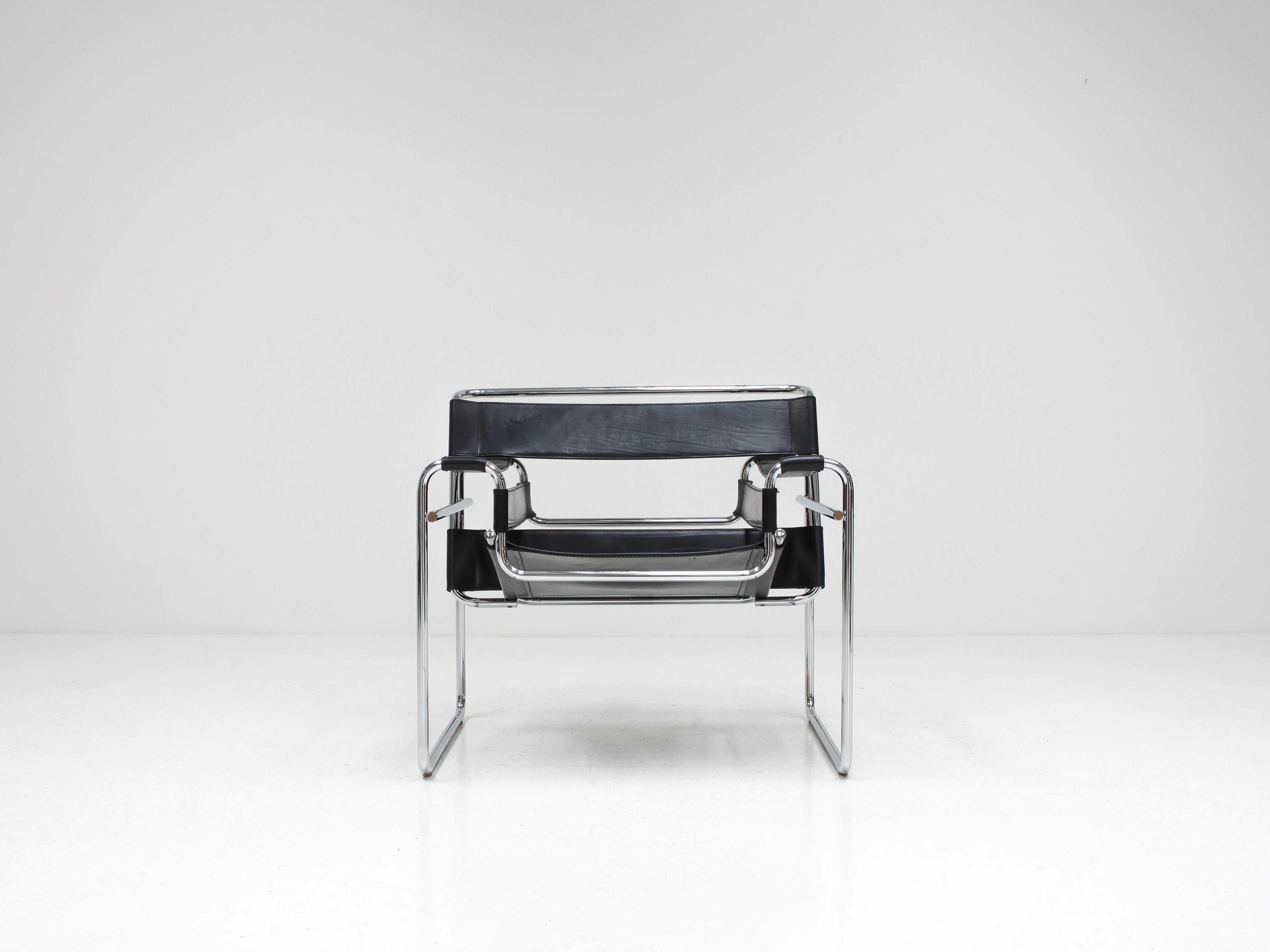 20th Century Marcel Breuer 'Wassily' Chair, Gavina, 1960s 'Authentic, Stamped'