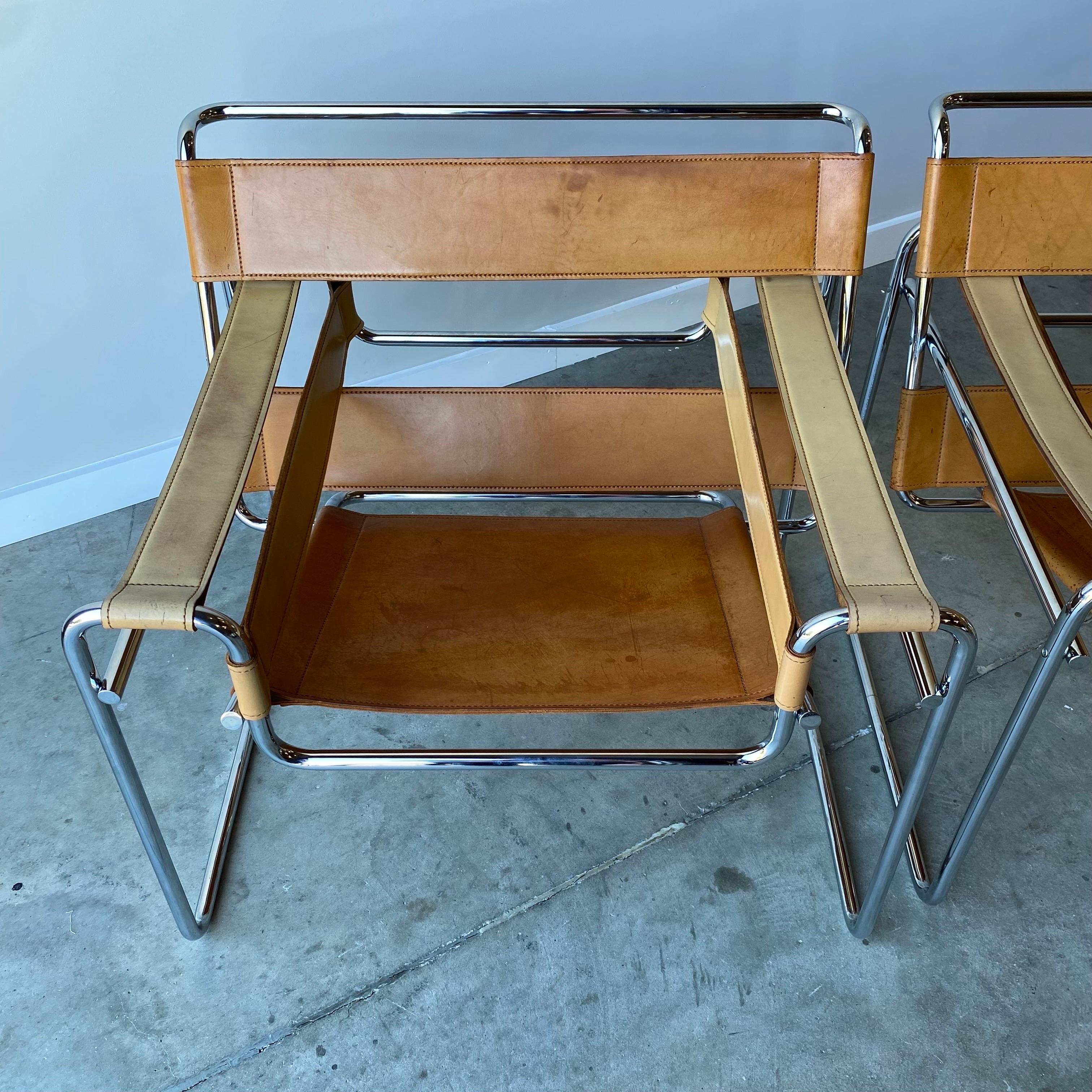 Bauhaus Marcel Breuer Wassily Chairs, a Pair