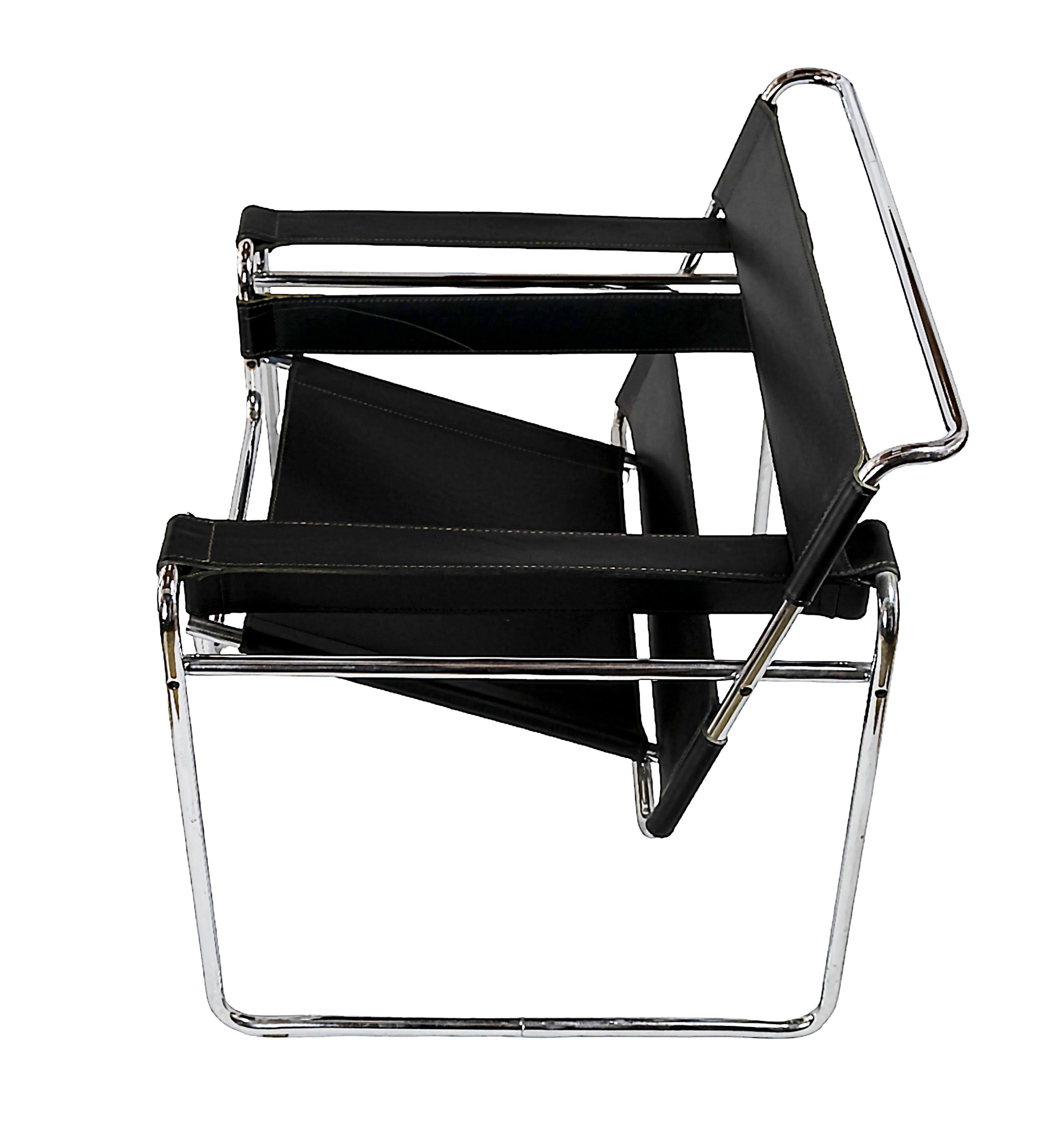 Contemporary Marcel Breuer Wassily Lounge Chair signed Knoll Studio For Sale