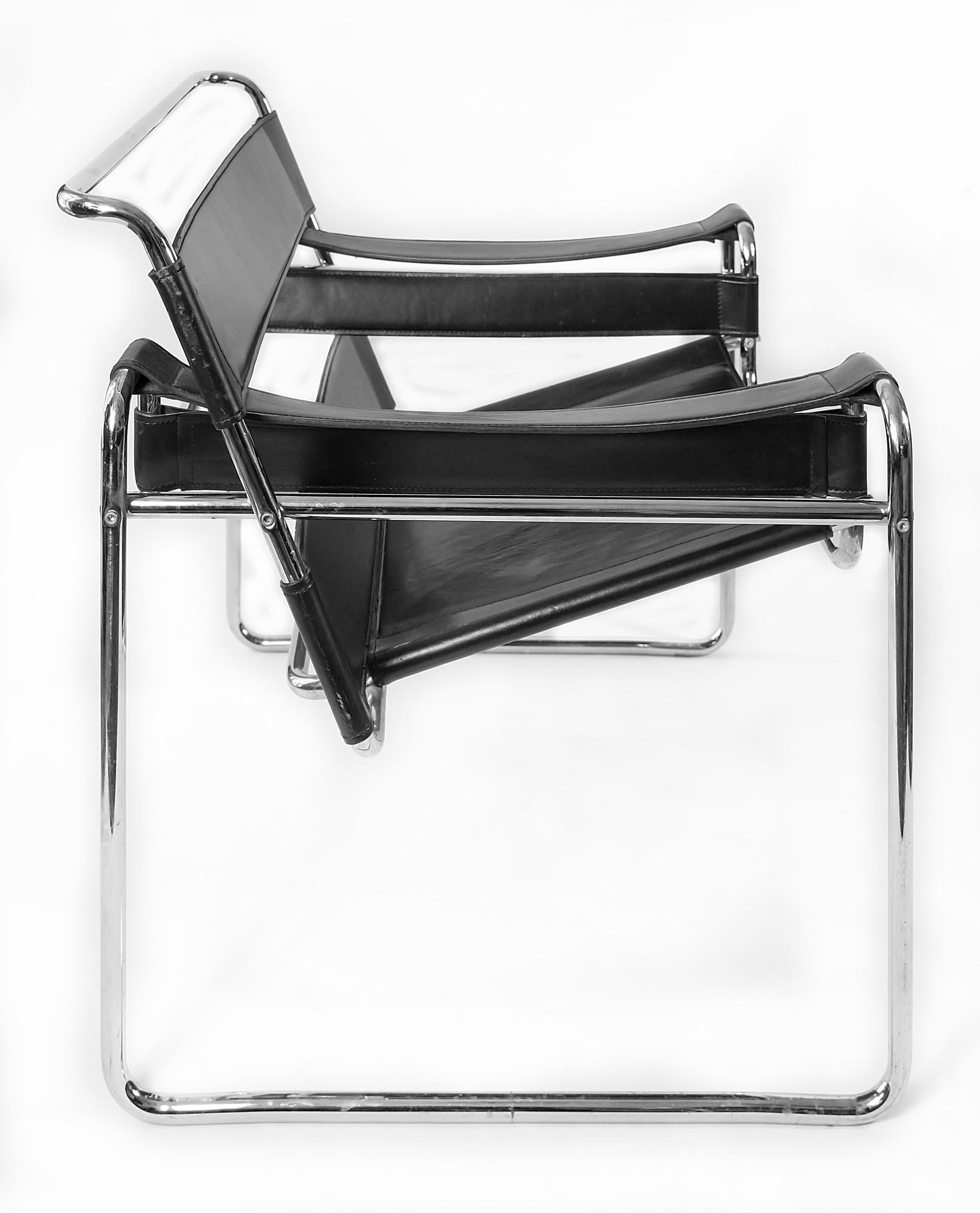 Mid-Century Modern Marcel Breuer Wassily Style Armchair