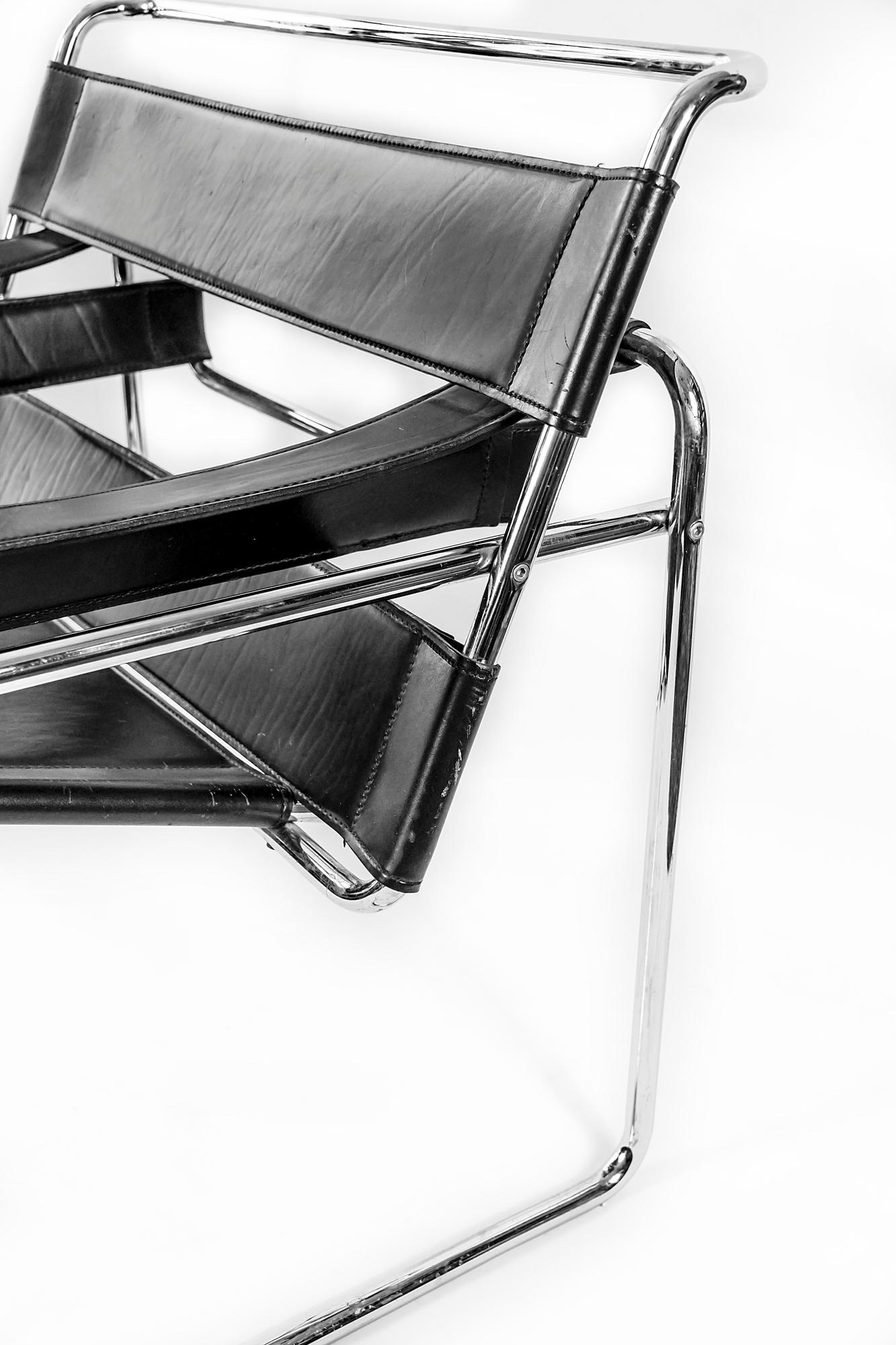 Leather Marcel Breuer Wassily Style Armchair
