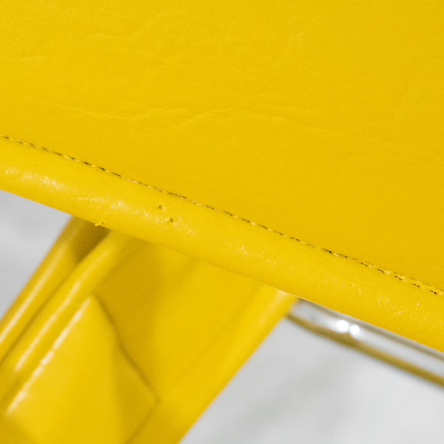 Marcel Breuer Wassily Style Yellow PVC Leather Chair Armchair 11