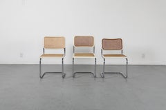 Marcel Breuer White Framed 'Cesca' Chairs with Cane Seating