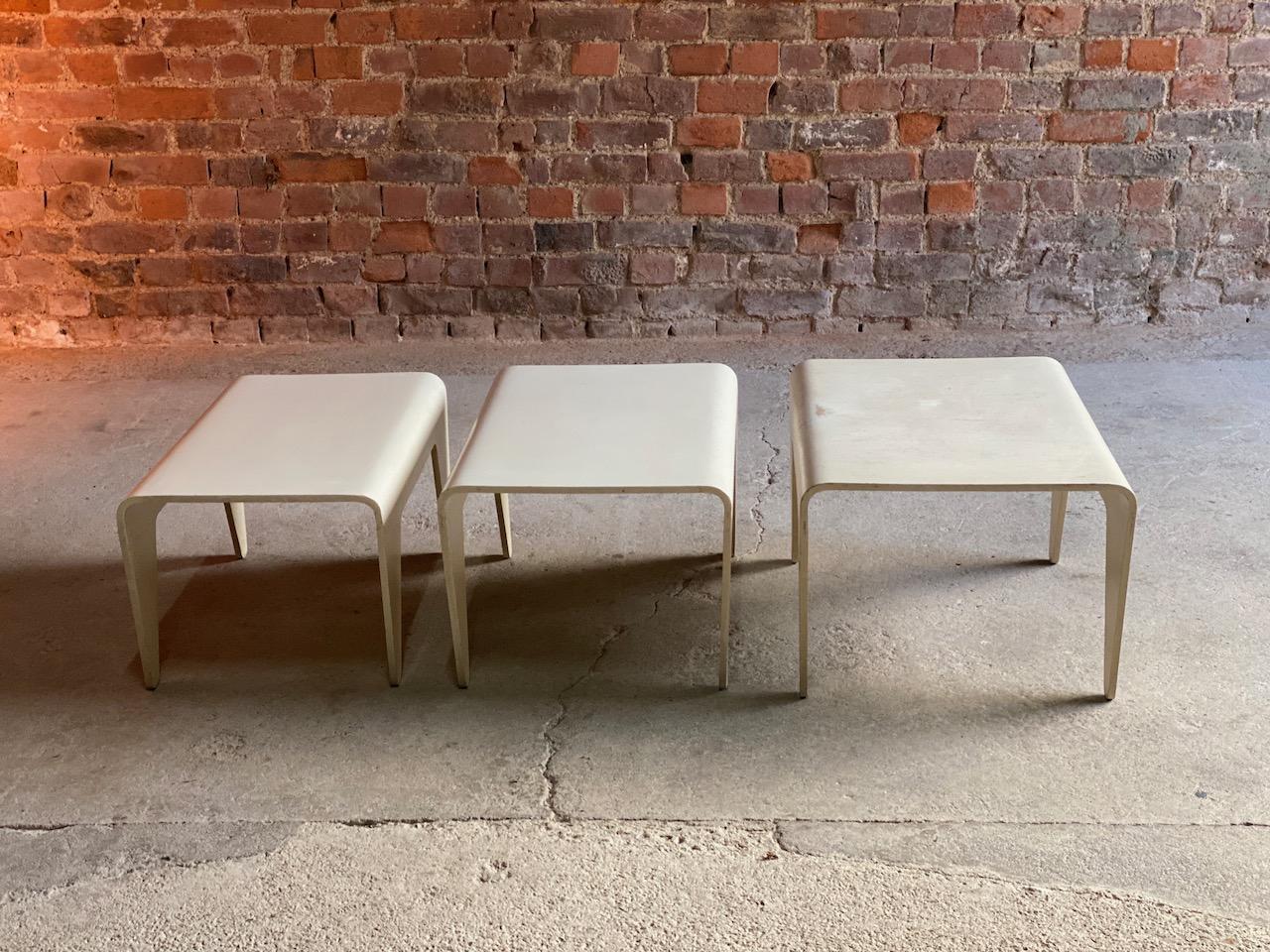 Marcel Breuer White Nesting Tables by Isokon, 1936, Set of 2 In Good Condition In Longdon, Tewkesbury