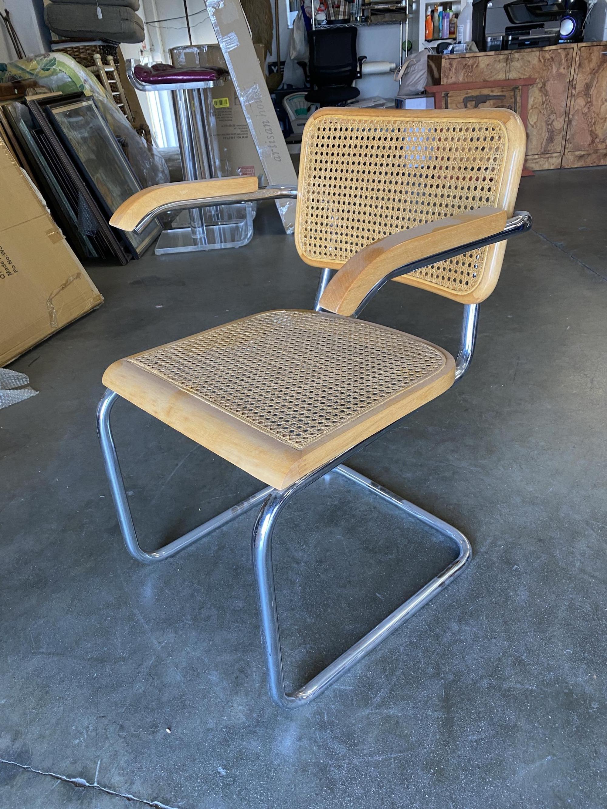 Marcel Breuer Wicker Back Chrome 