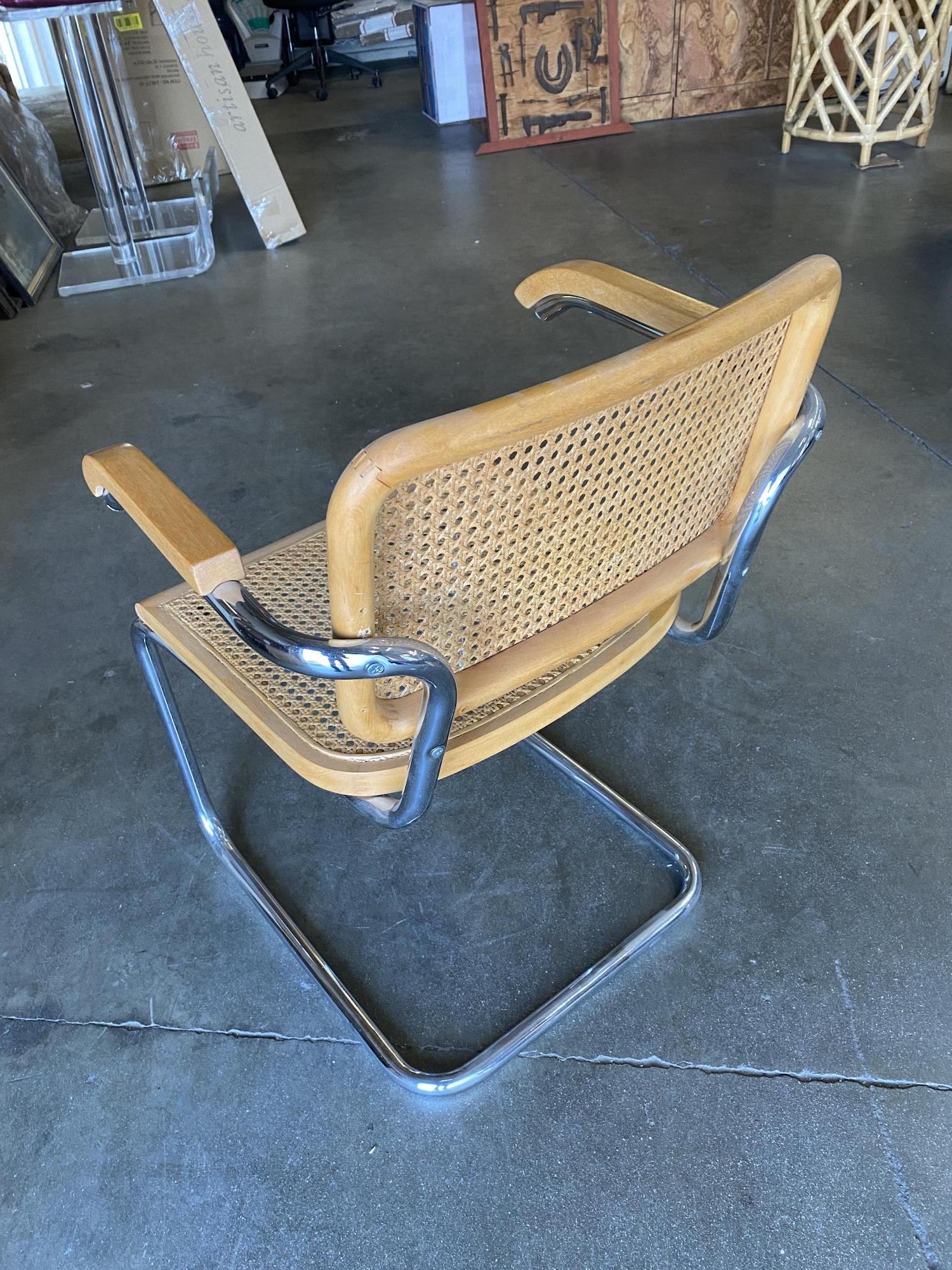 Marcel Breuer Wicker Back Chrome 