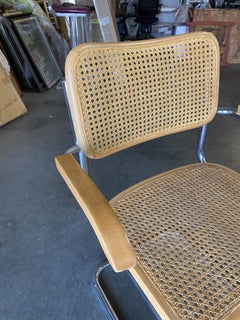 Marcel Breuer Wicker Back Chrome "Cesca" Chairs by Stendig for Knoll