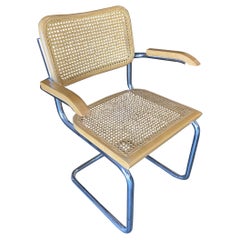 Marcel Breuer Wicker Back Chrome "Cesca" Chairs by Stendig for Knoll