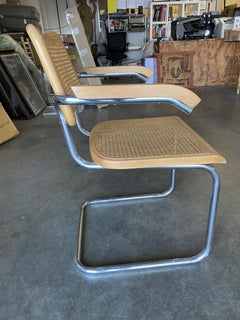 Marcel Breuer Wicker Back Chrome "Cesca" Chairs by Virco
