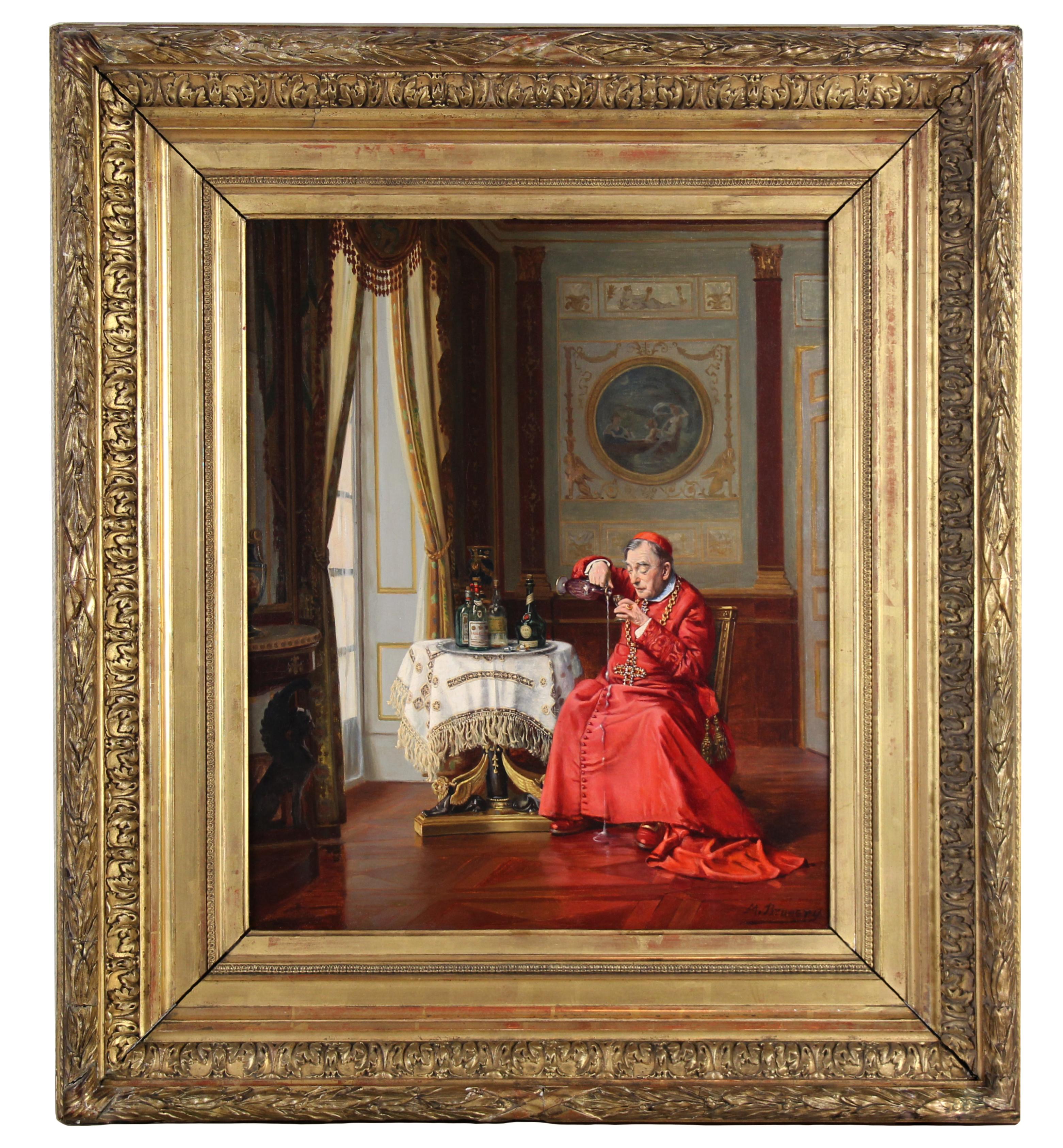 French oil painting on canvas "Le cardinal myope" by Marcel Brunery 19Th

Title: Le cardinal myope
Dimensions canvas : 38 cm x 45 cm
Dimensions frame: 58 cm x 65 cm
Artist: Marcel BRUNERY (1871/93-1982)
Signature: signed lower right
Nationality: