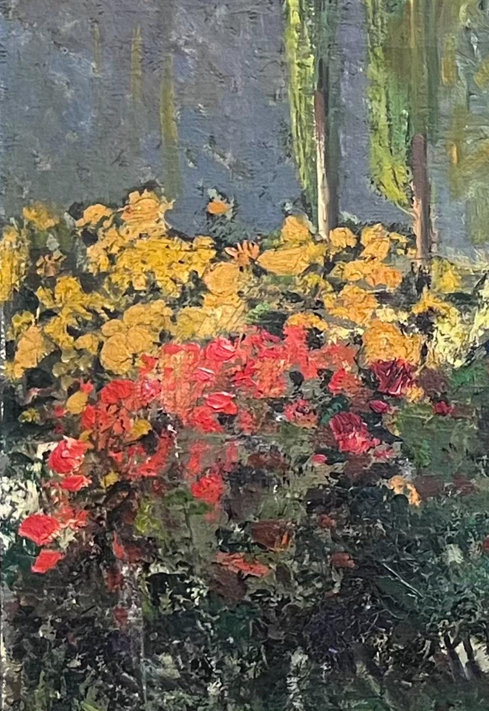 Grande huile post-impressionniste française des années 1920 Azaleas 8