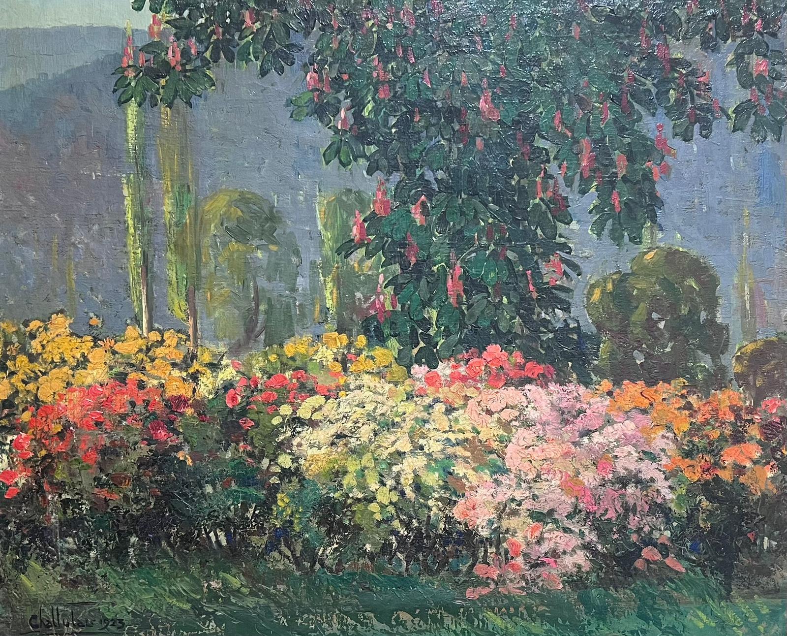 Grande huile post-impressionniste française des années 1920 Azaleas - Painting de Marcel Challulau 1887-1982