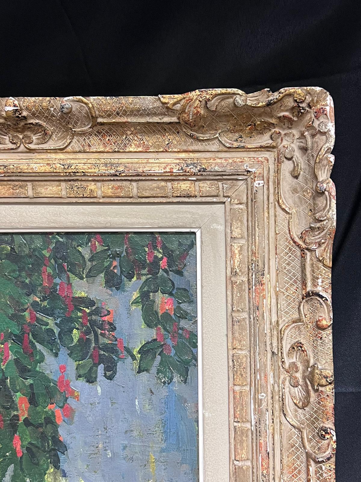 Grande huile post-impressionniste française des années 1920 Azaleas - Post-impressionnisme Painting par Marcel Challulau 1887-1982