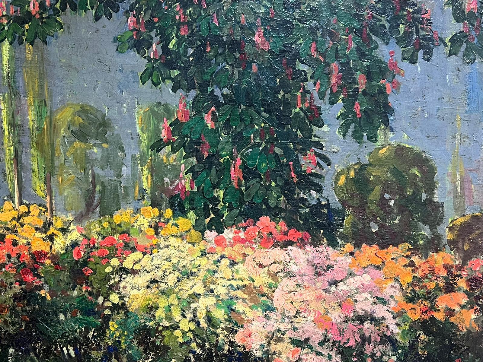 Grande huile post-impressionniste française des années 1920 Azaleas 4