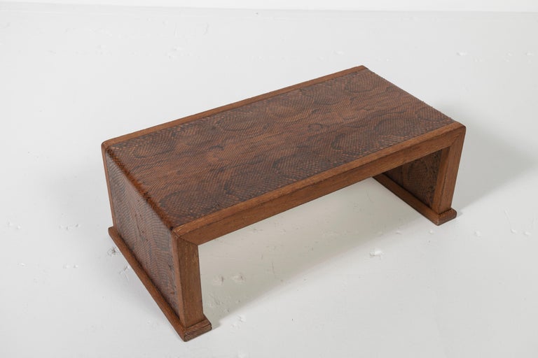Marcel Coard Oak Coffee Table Wrapped in Python For Sale 4
