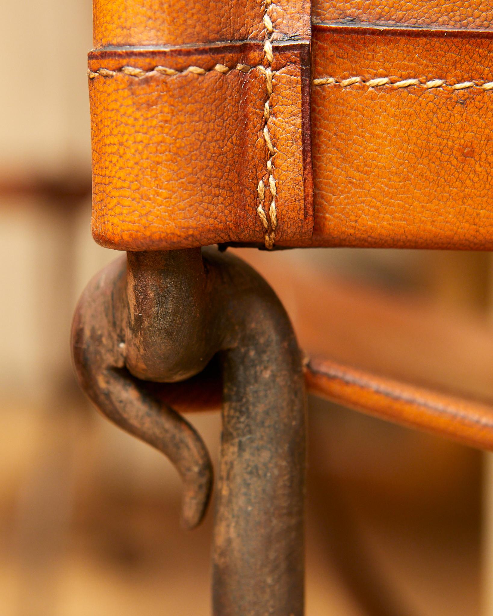 Leather Marcel  Coard, Set of four chairs, circa 1940. For Sale