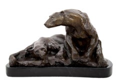 Eisbären - Bronze von Marcel Debut (1865-1933), Einfluss des Art déco