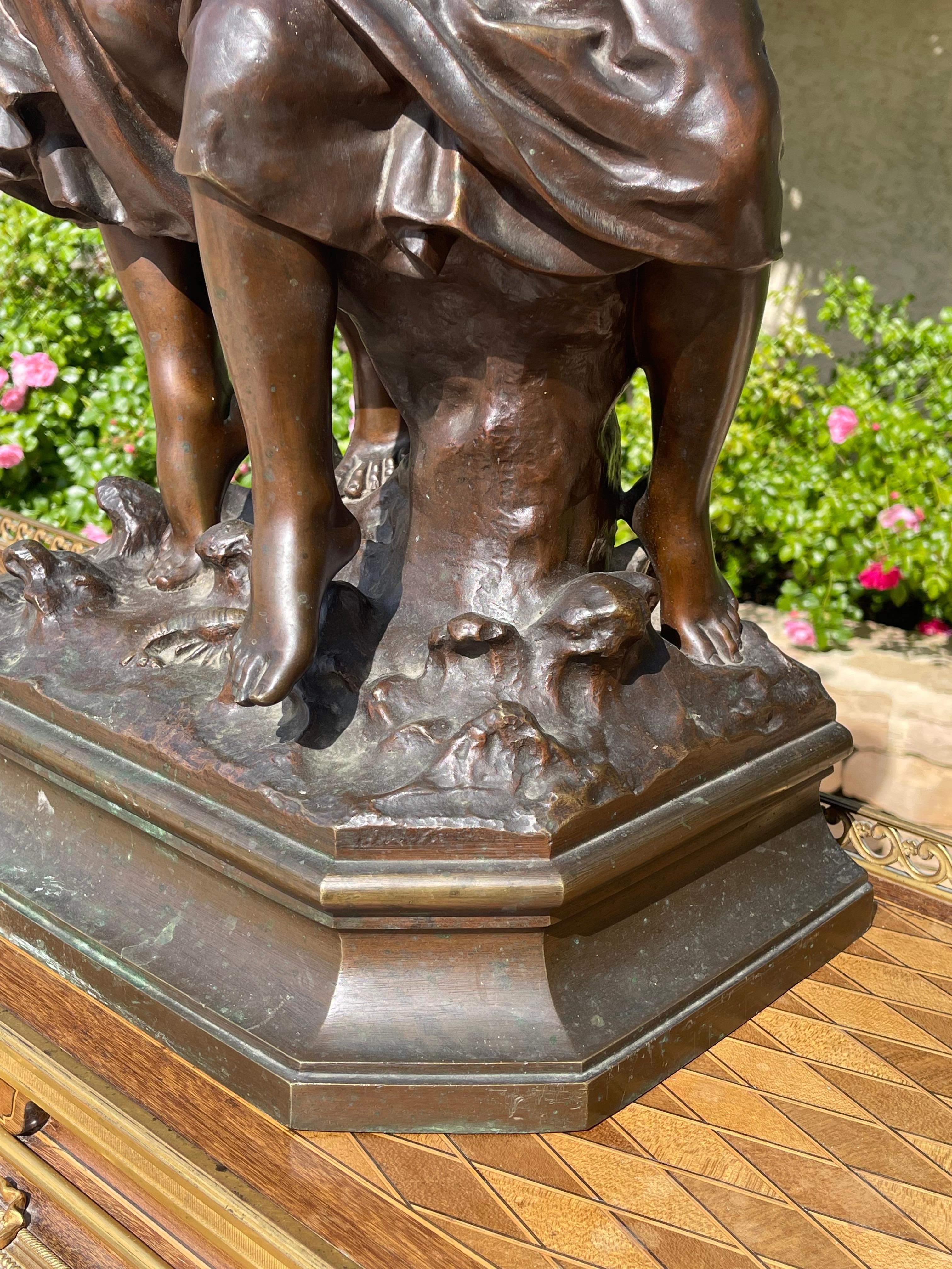 Marcel DEBUT - Bronze Statue untitled La Crié For Sale 5
