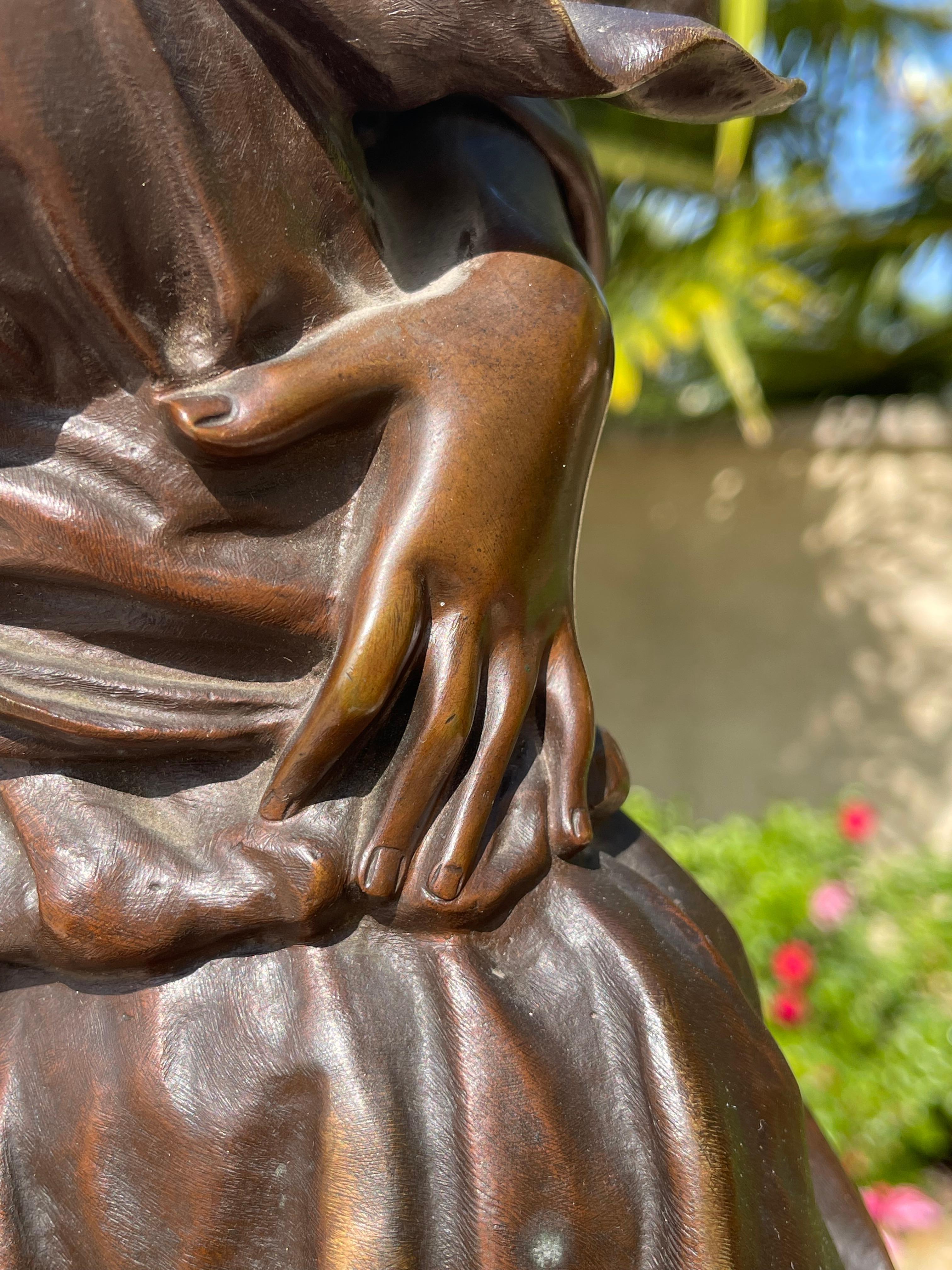 Marcel DEBUT - Bronze Statue untitled La Crié For Sale 6