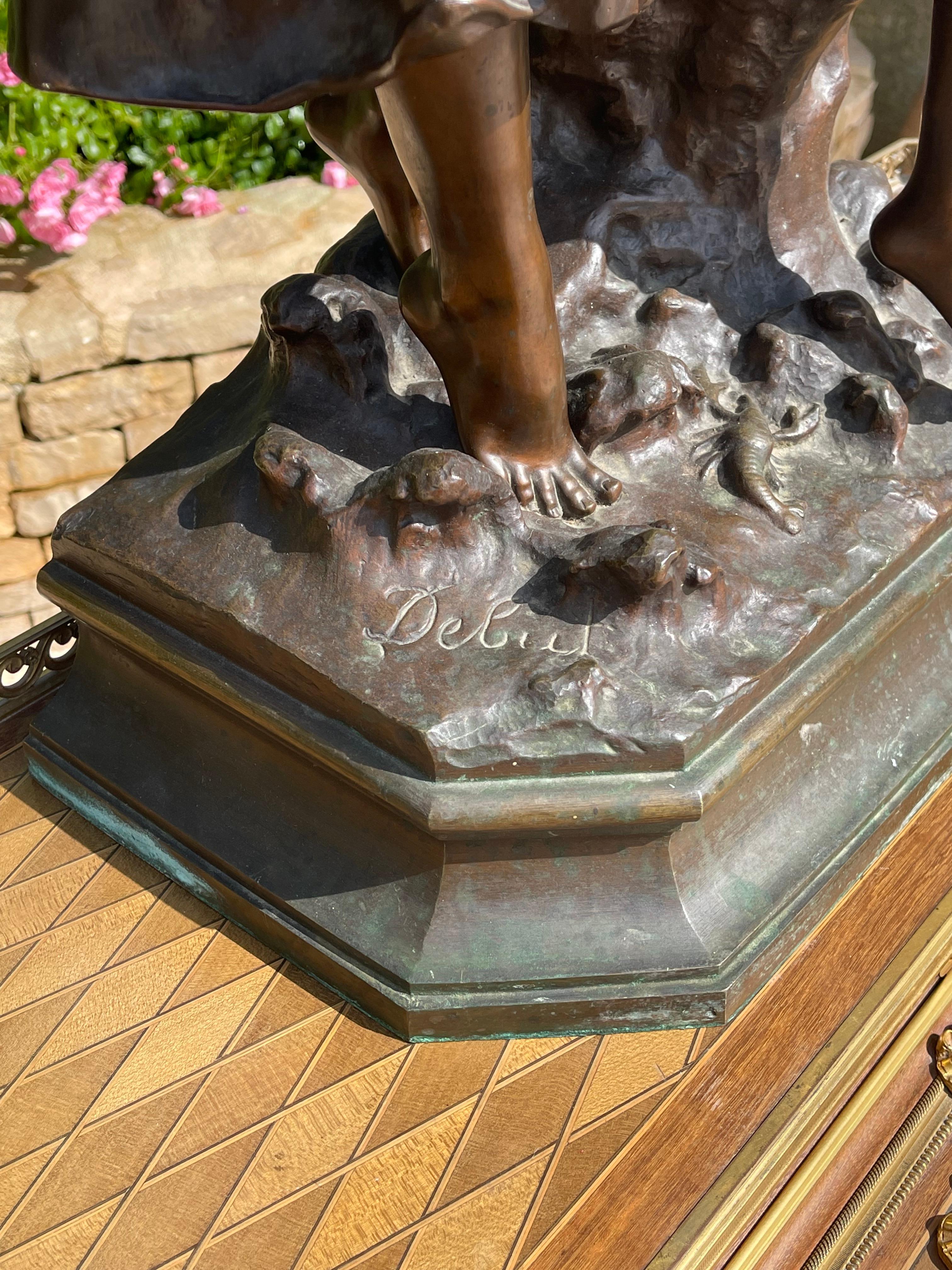 Marcel DEBUT - Bronze Statue untitled La Crié For Sale 7