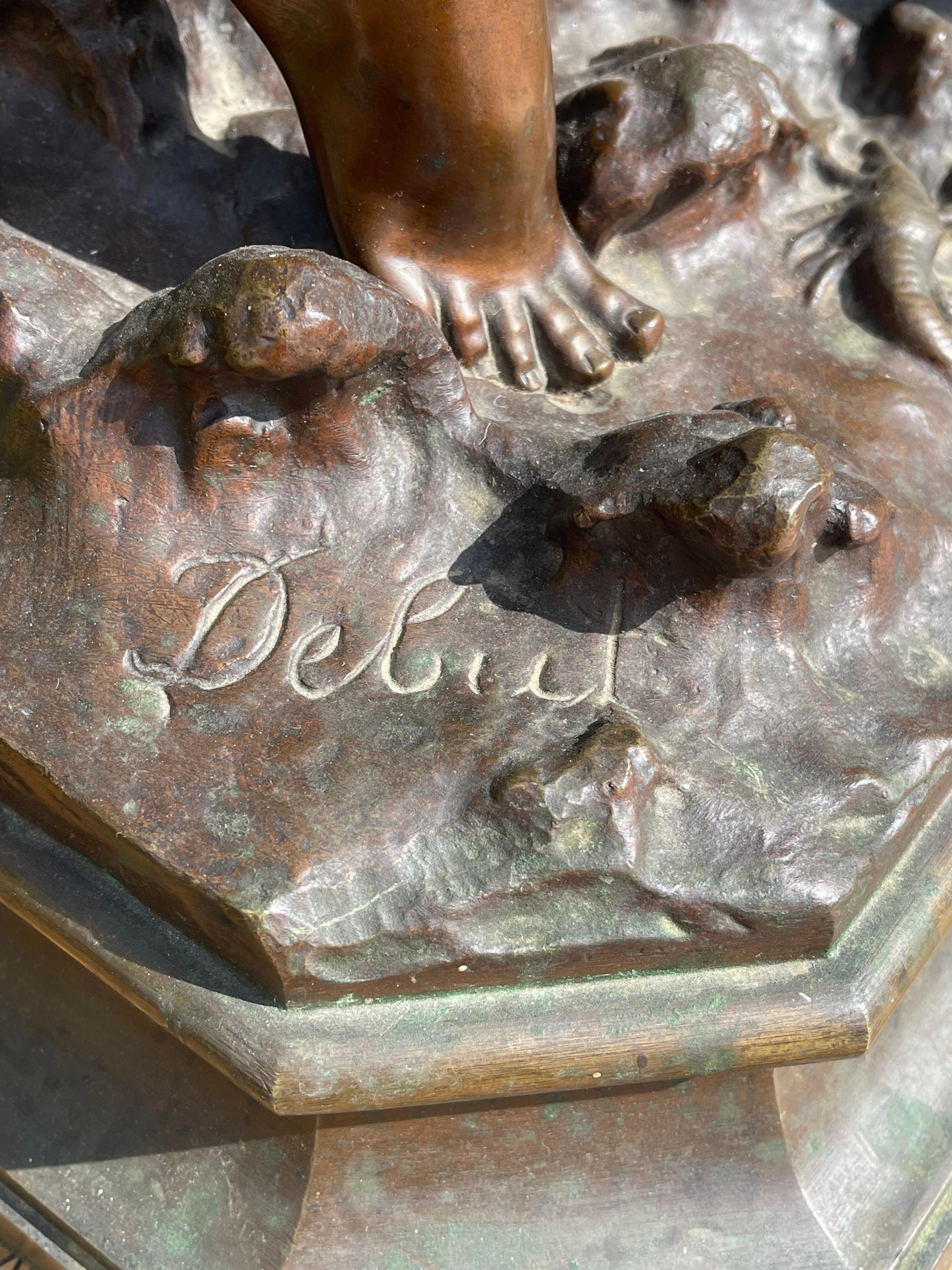 Marcel DEBUT - Bronze Statue untitled La Crié For Sale 8