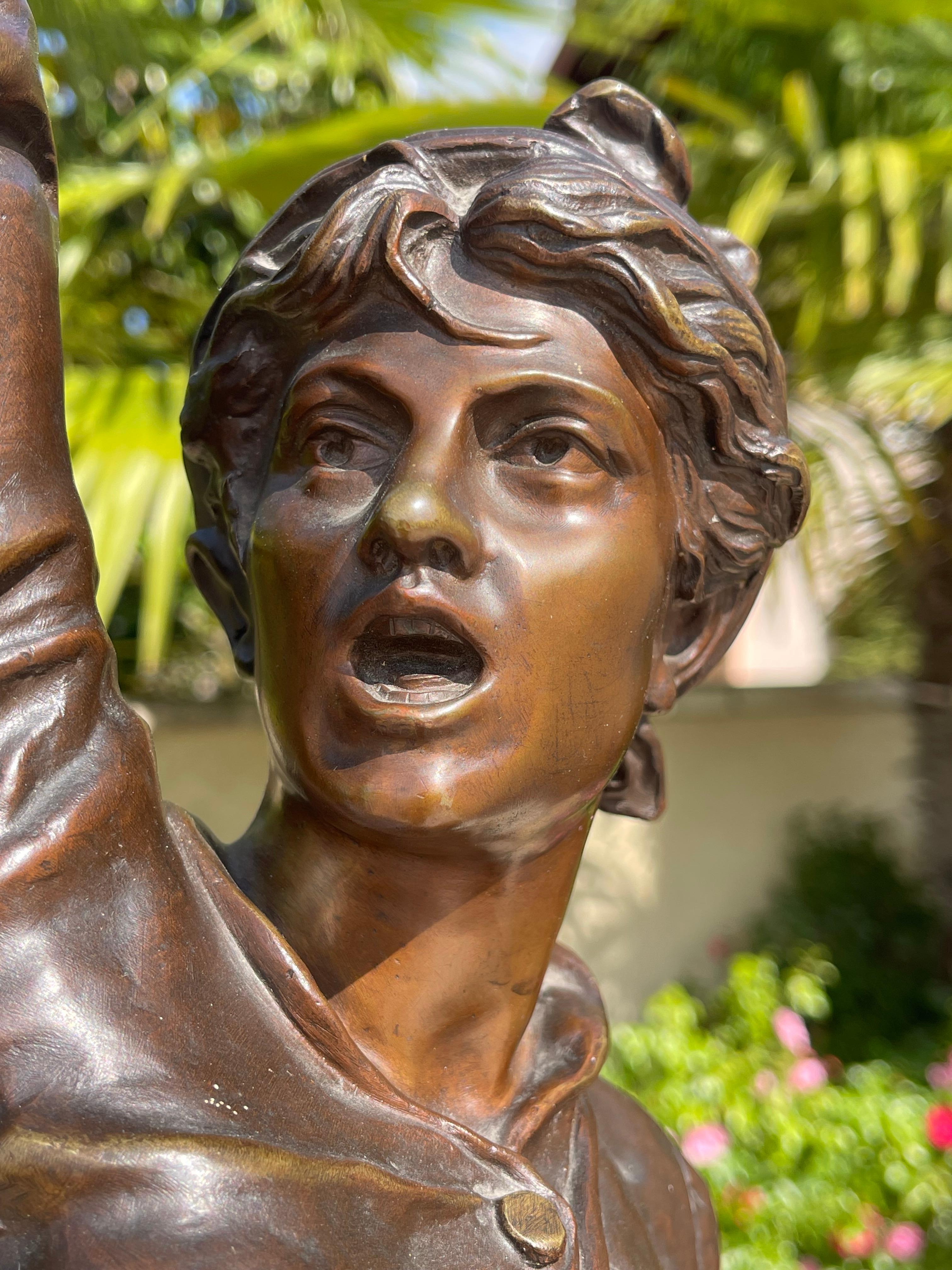 Marcel DEBUT - Bronze Statue untitled La Crié In Good Condition For Sale In Beaune, FR