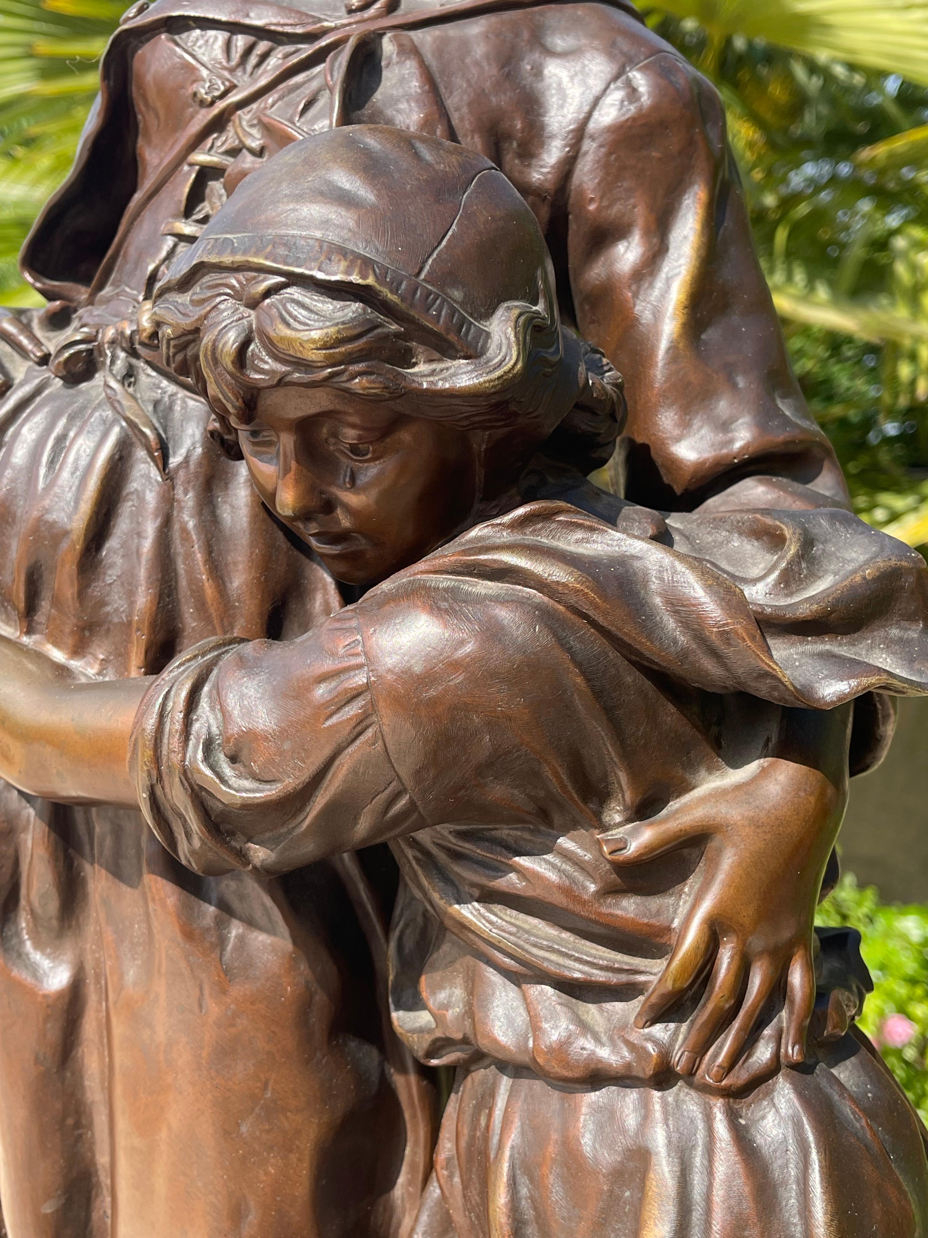 Marcel DEBUT - Bronze Statue untitled La Crié For Sale 1