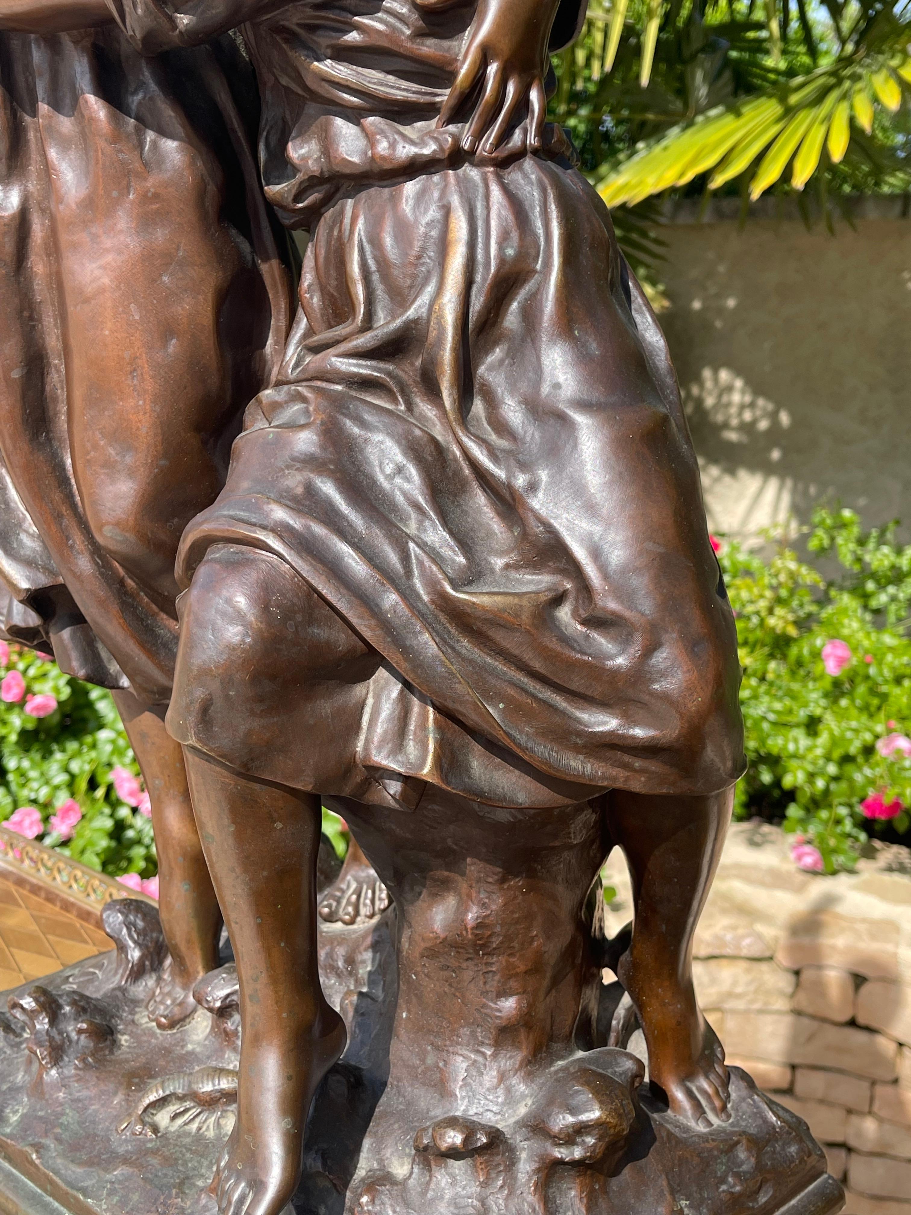 Marcel DEBUT - Bronze Statue untitled La Crié For Sale 4