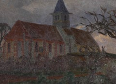 Marcel Delaunay (1876-1959) - French School Oil, Church at Twilight