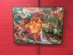 Marcel Delmotte:: peinture à l'huile sur panneau "L'automne":: 1979:: Surréalisme