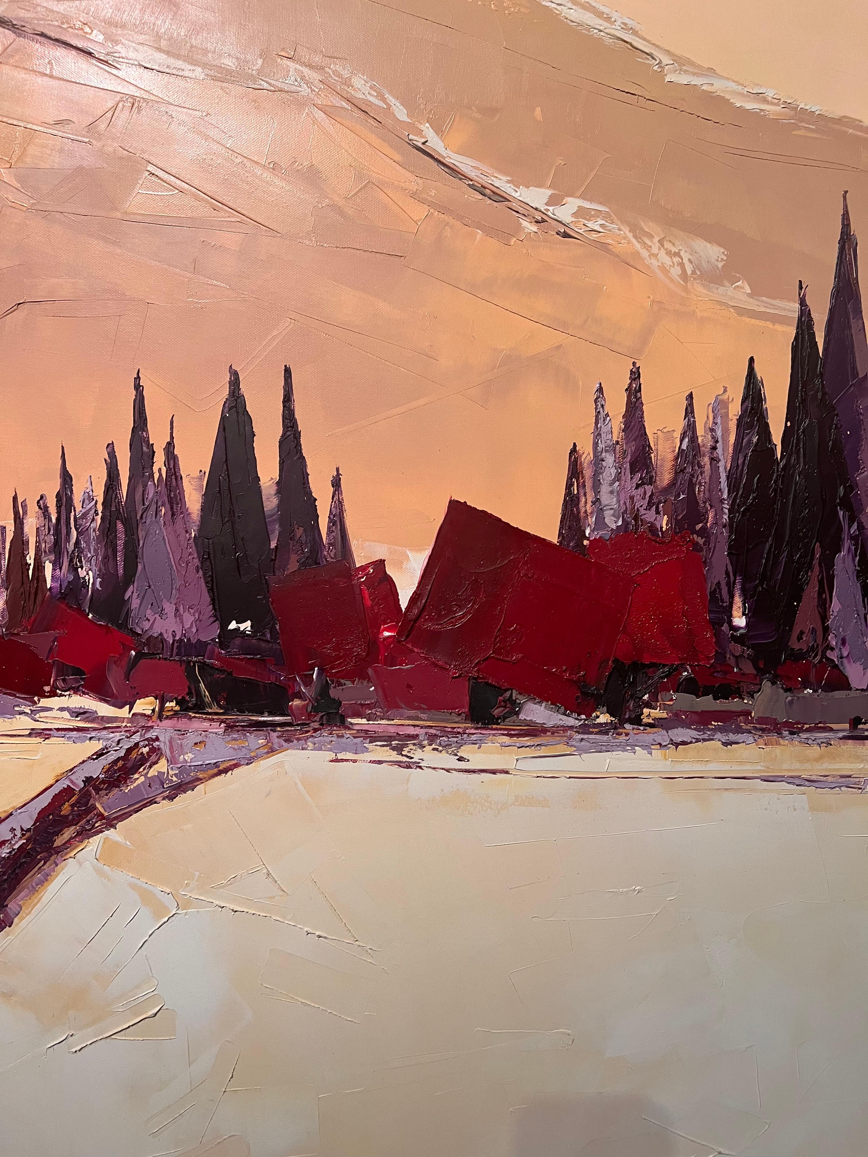 Chemin Vers la Montagne (Way to the Mountain) - Painting de Marcel Demagny