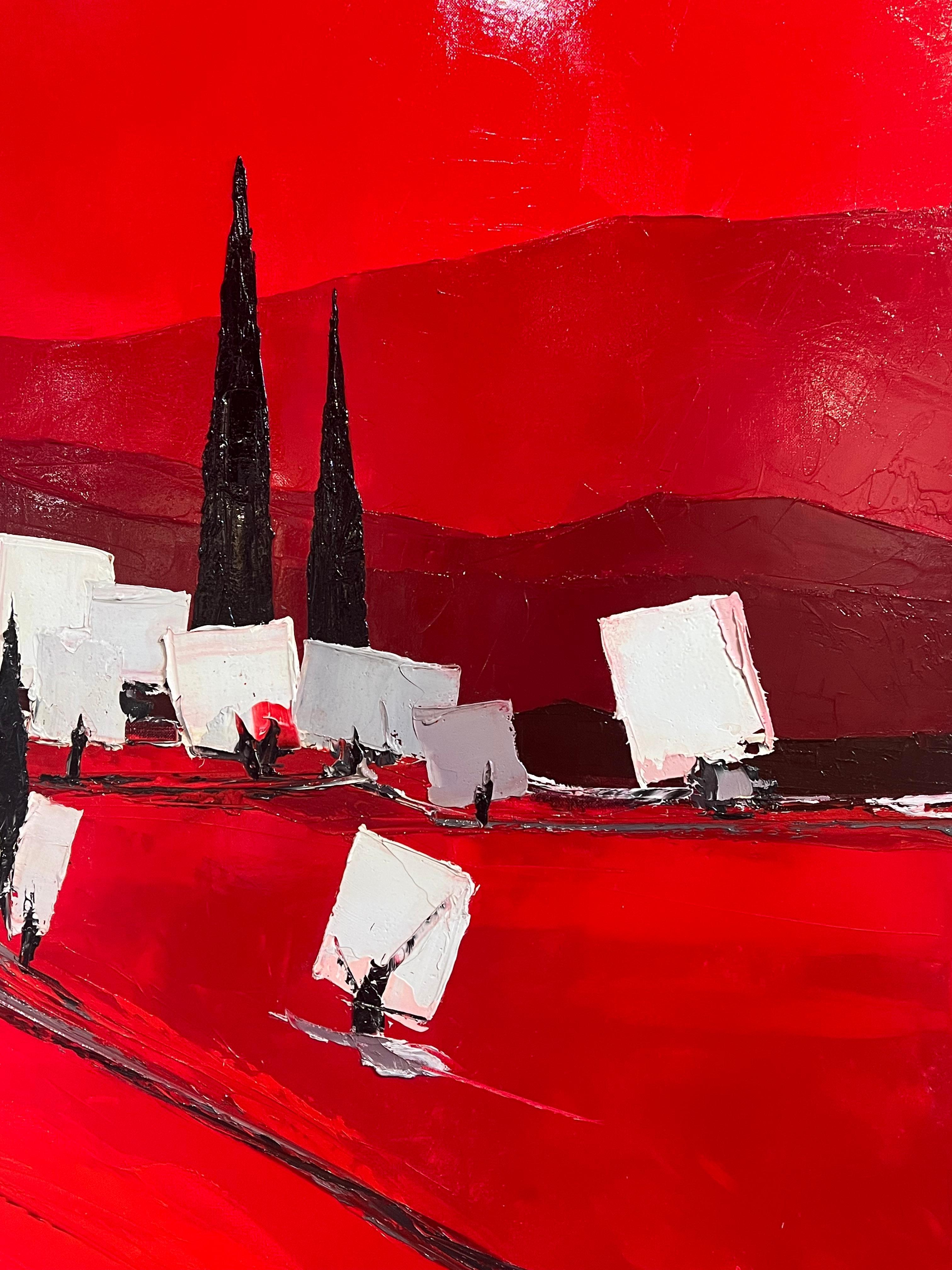 Rouge II  - Painting by Marcel Demagny