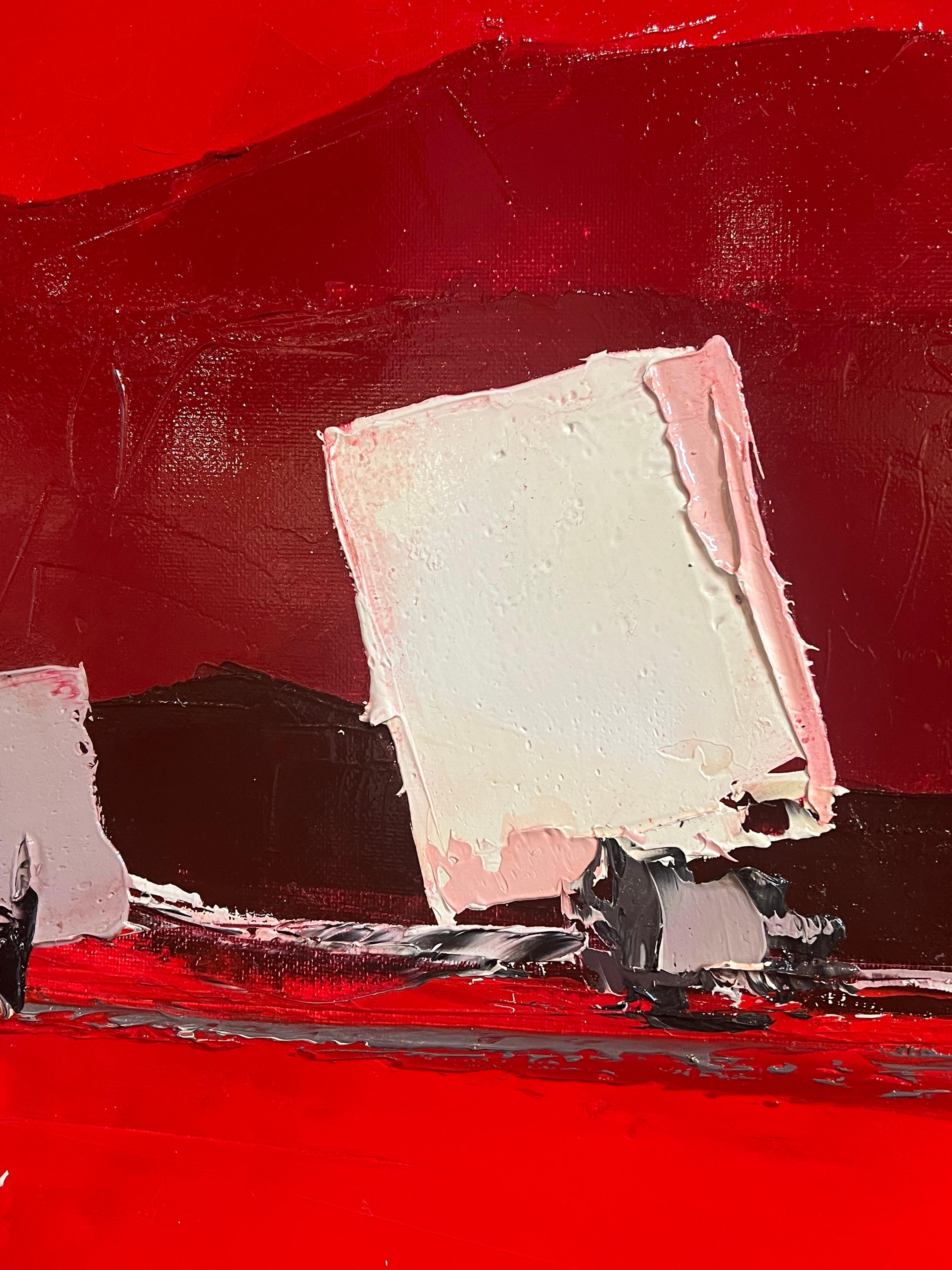 Rouge II  - Impressionnisme abstrait Painting par Marcel Demagny