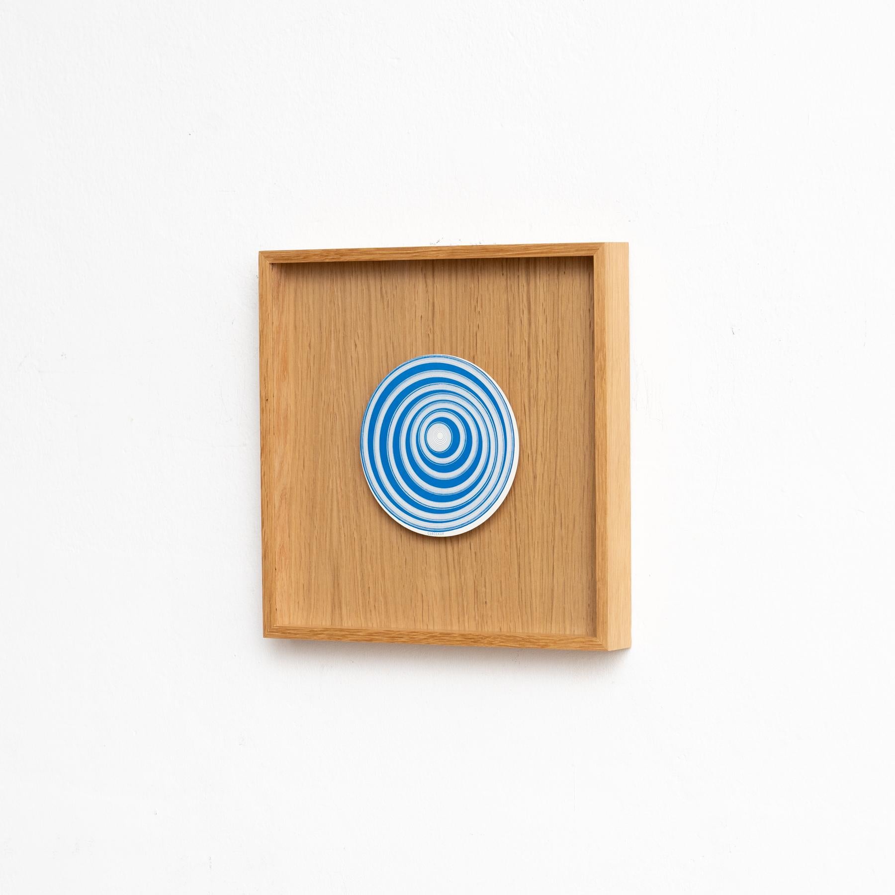 Mid-Century Modern Marcel Duchamp Blue and White Cerceaux Rotorelief by Konig Series 133, 1987 For Sale