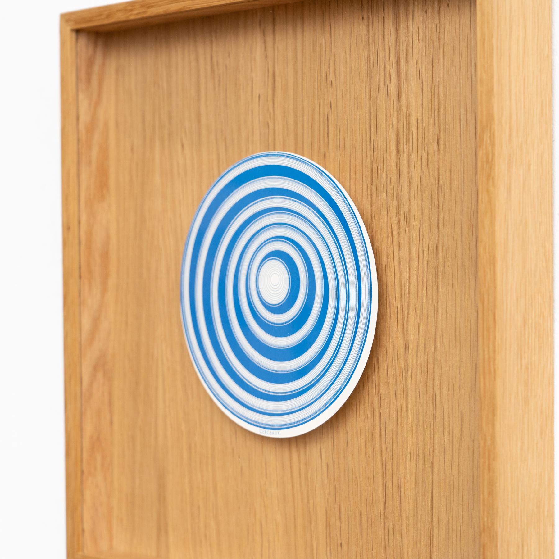 Marcel Duchamp Blue and White Cerceaux Rotorelief by Konig Series 133, 1987 For Sale 1