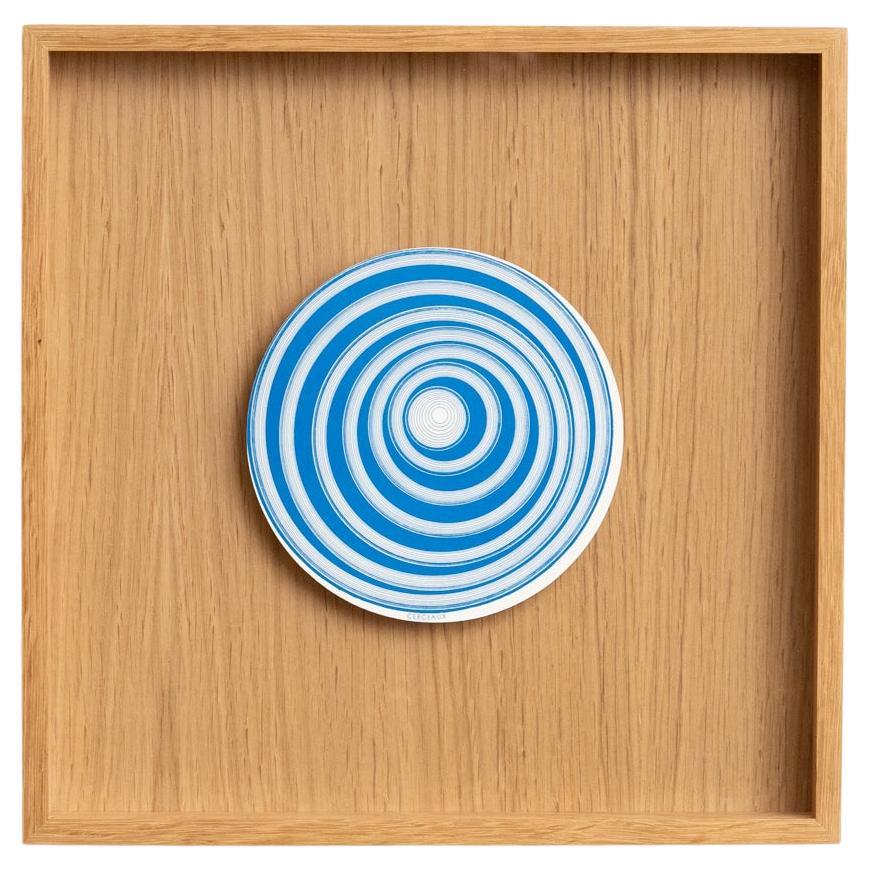 Marcel Duchamp Cerceaux Rotorelief in bianco e blu di Konig Serie 133, 1987