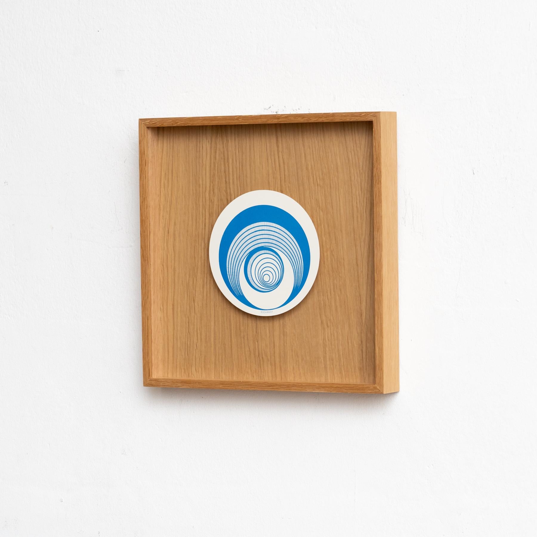 Mid-Century Modern Marcel Duchamp Blue Escargot Rotorelief by Konig Series 133, 1987 For Sale