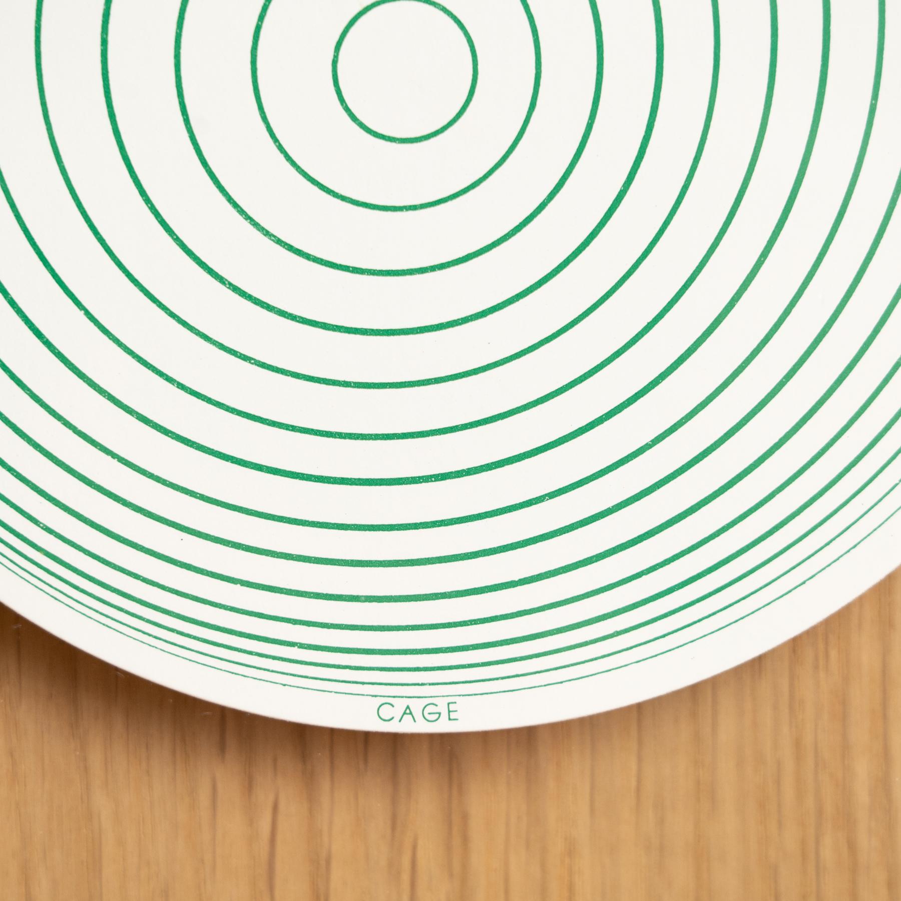 Paper Marcel Duchamp Green and White Cage Rotorelief by Konig Series 133, 1987 For Sale