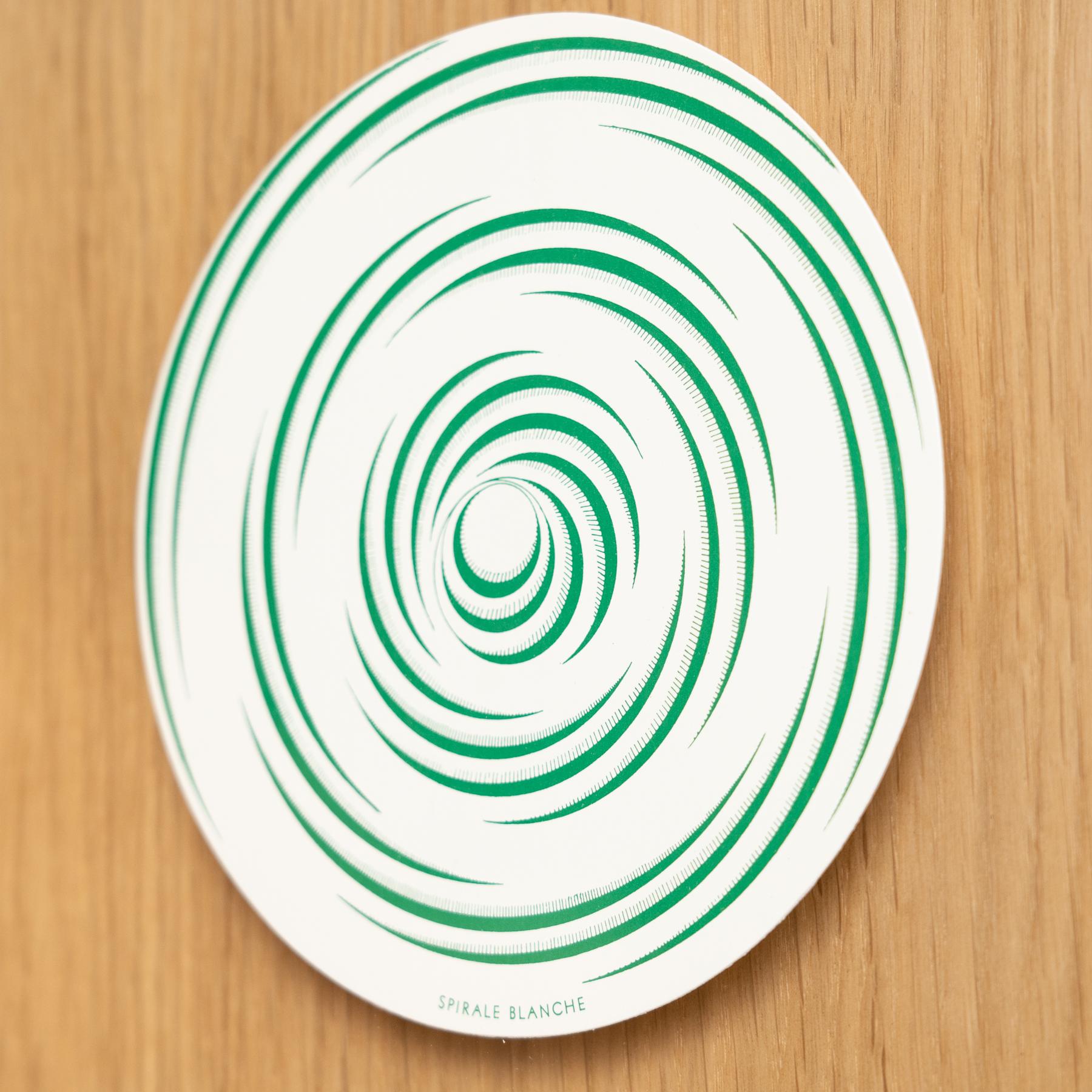 Marcel Duchamp Grün-Weiß Spirale Blanche Rotorelief von Konig Serie 133, 1987 im Angebot 5
