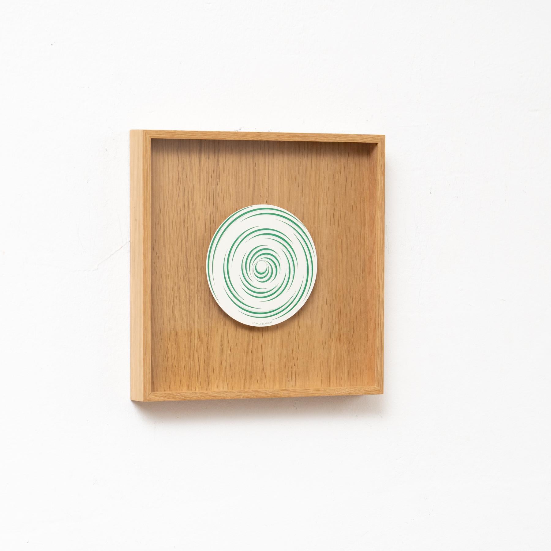 French Marcel Duchamp Green White Spirale Blanche Rotorelief by Konig Series 133, 1987 For Sale