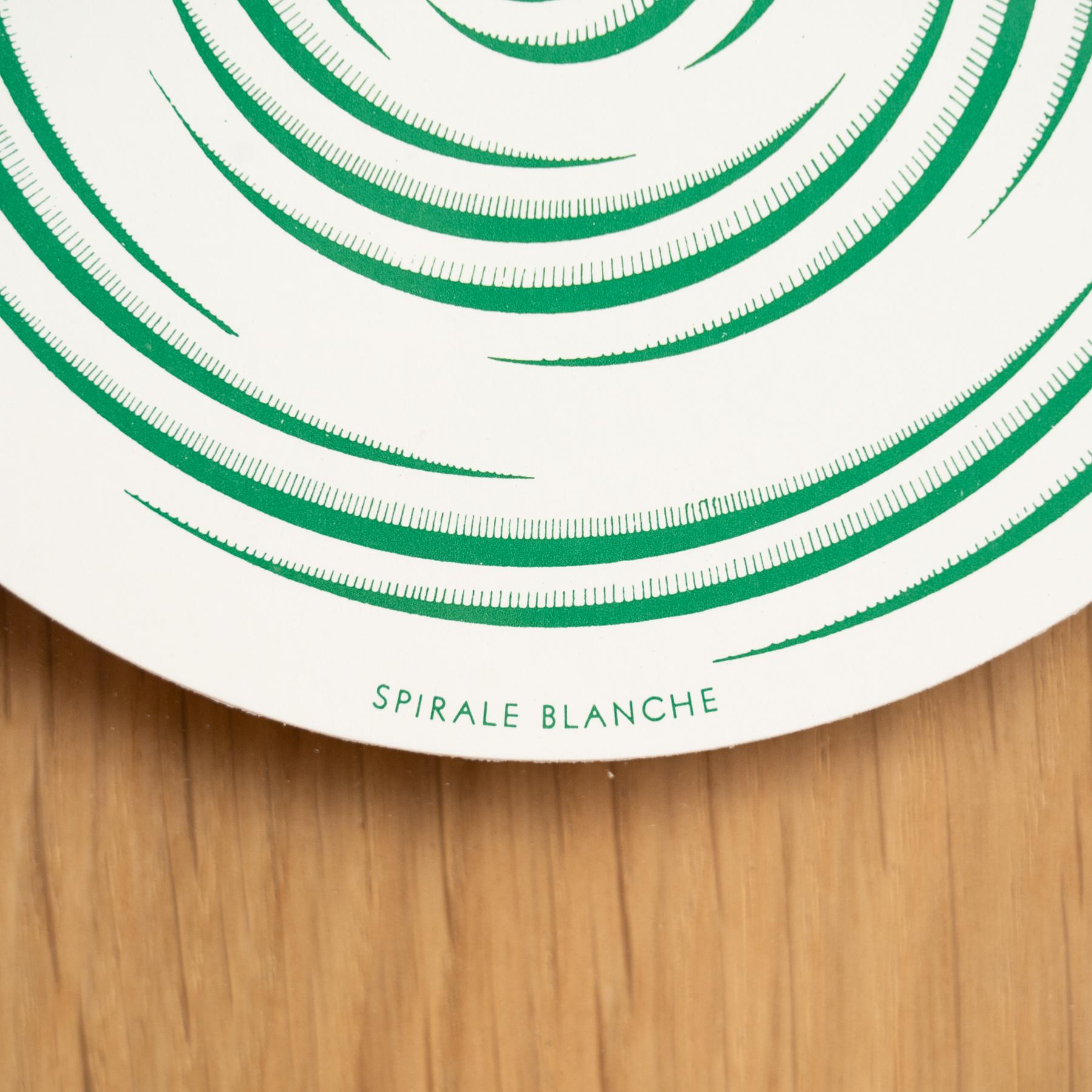 Paper Marcel Duchamp Green White Spirale Blanche Rotorelief by Konig Series 133, 1987 For Sale