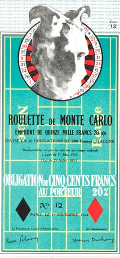 Marcel Duchamp, Monte Carlo Bond, from XXe siecle, 1939