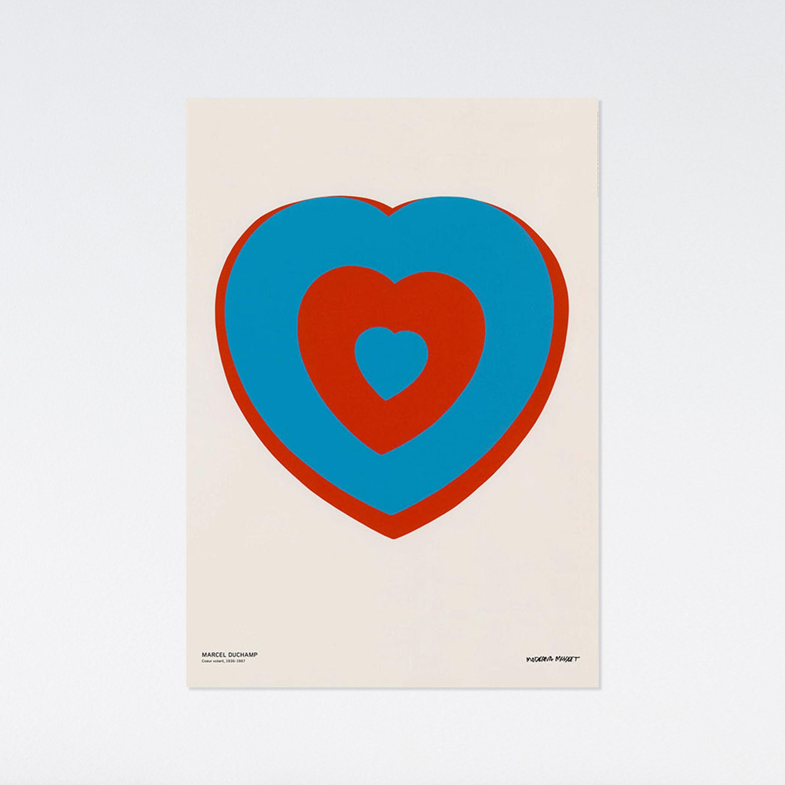 Coeur Volant (Fluttering Heart), Museum Poster Large Oversized Blue Red 1
