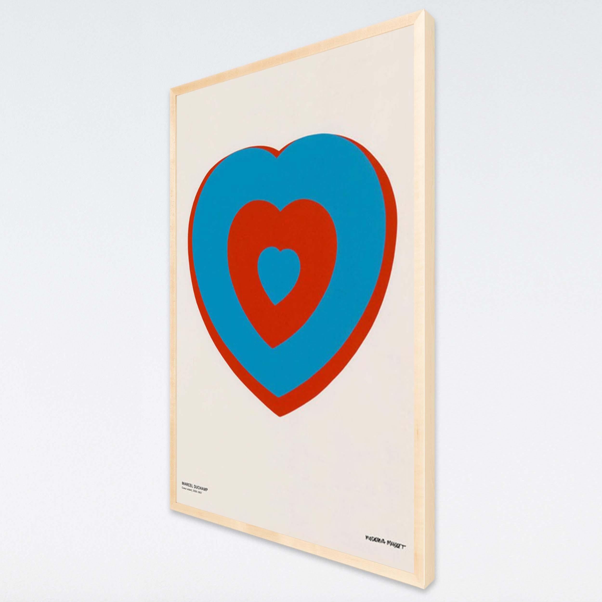 Coeur Volant (Fluttering Heart), Museum Poster Large Oversized Blue Red 2
