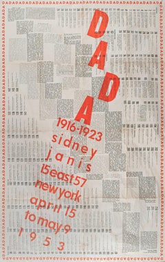 Dada: 1916-1923, Sidney Janis, 15 East 57, New York, April 15 to May 9, 1953