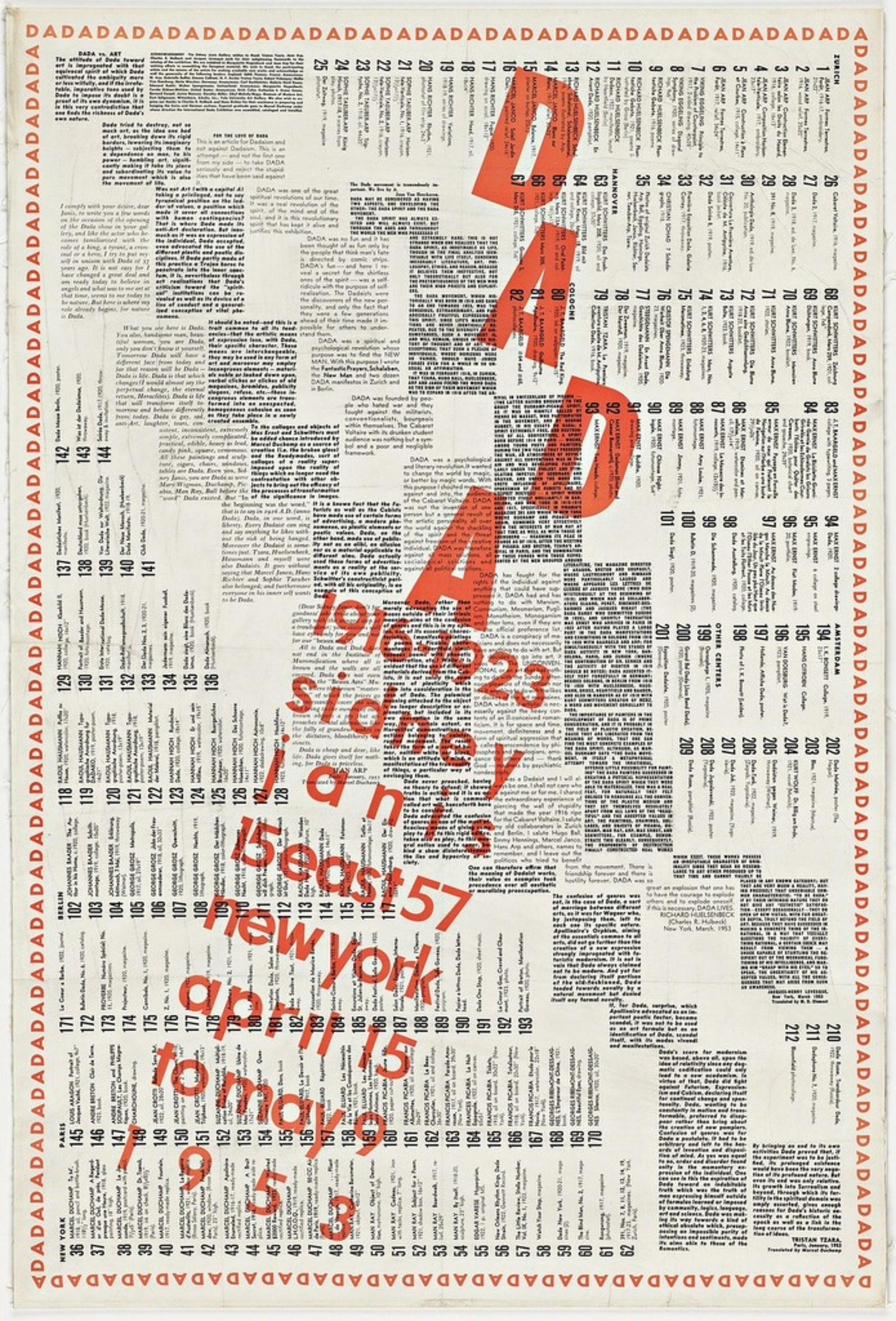DADA historique Sidney Janis gallery mixed media, mid century designed by Duchamp