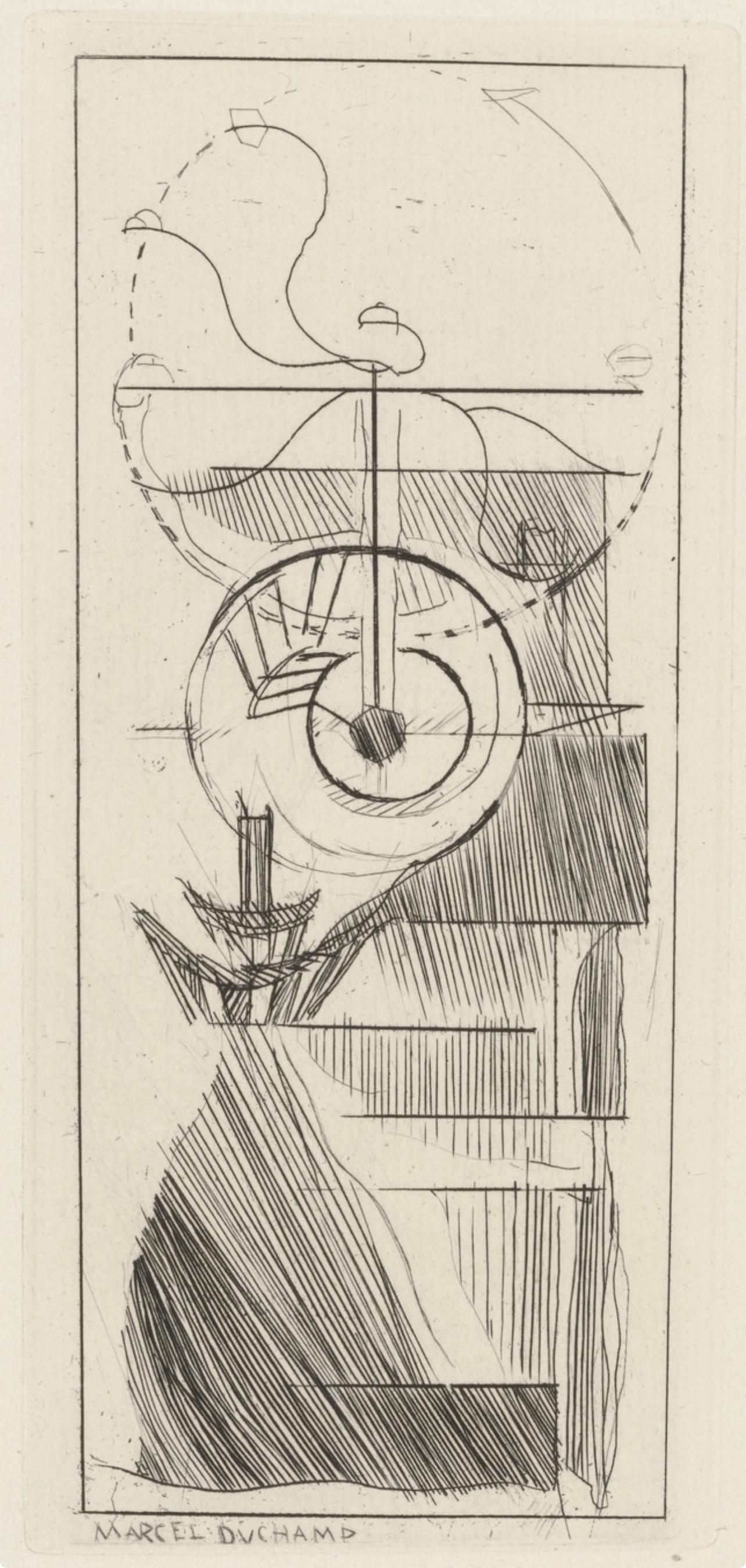 Figurative Print Marcel Duchamp - Duchamp, Le Cheval, Composition, Du cubisme (après)