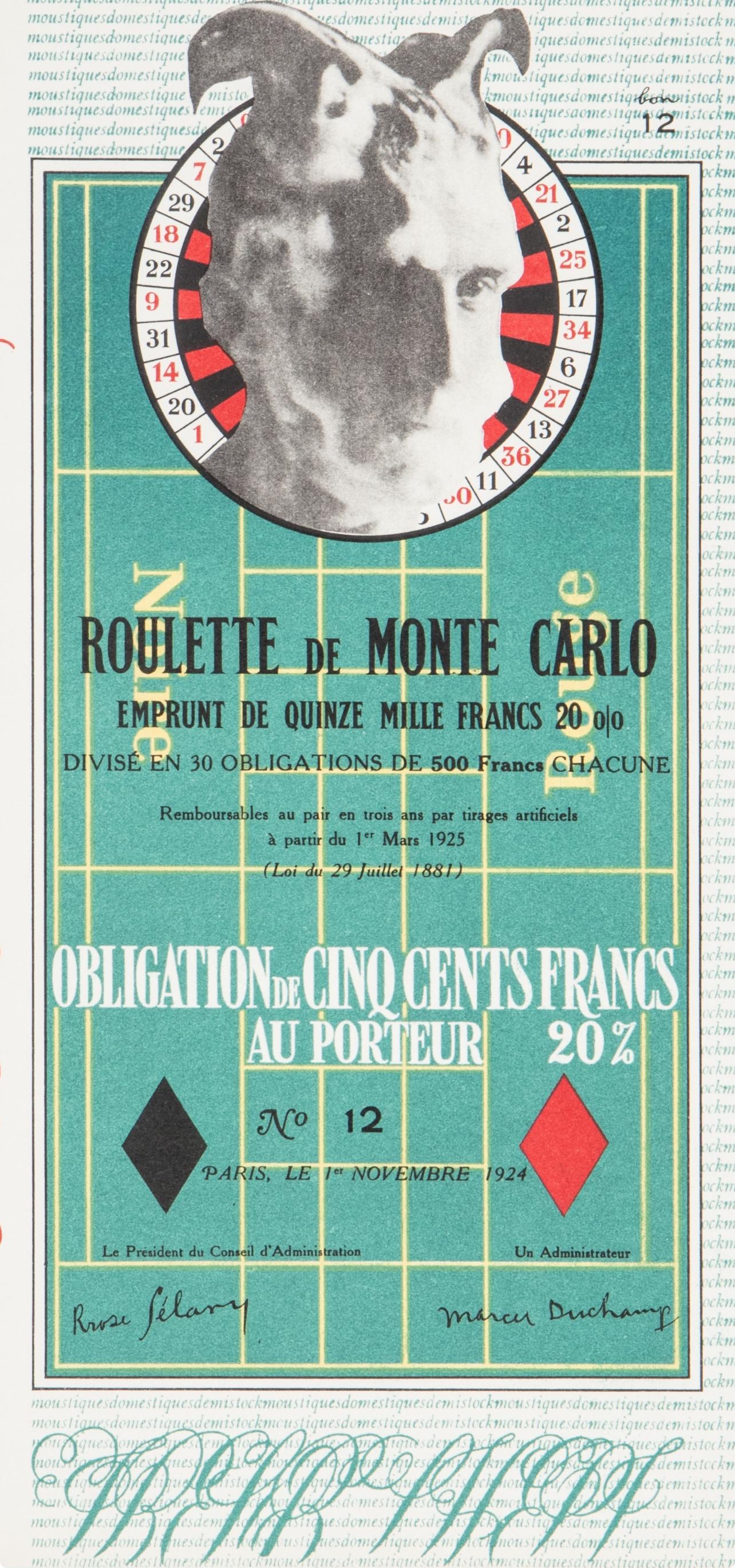Duchamp, Monte Carlo Bond (Schwarz 406b), XXe Siècle (after) - Print by Marcel Duchamp